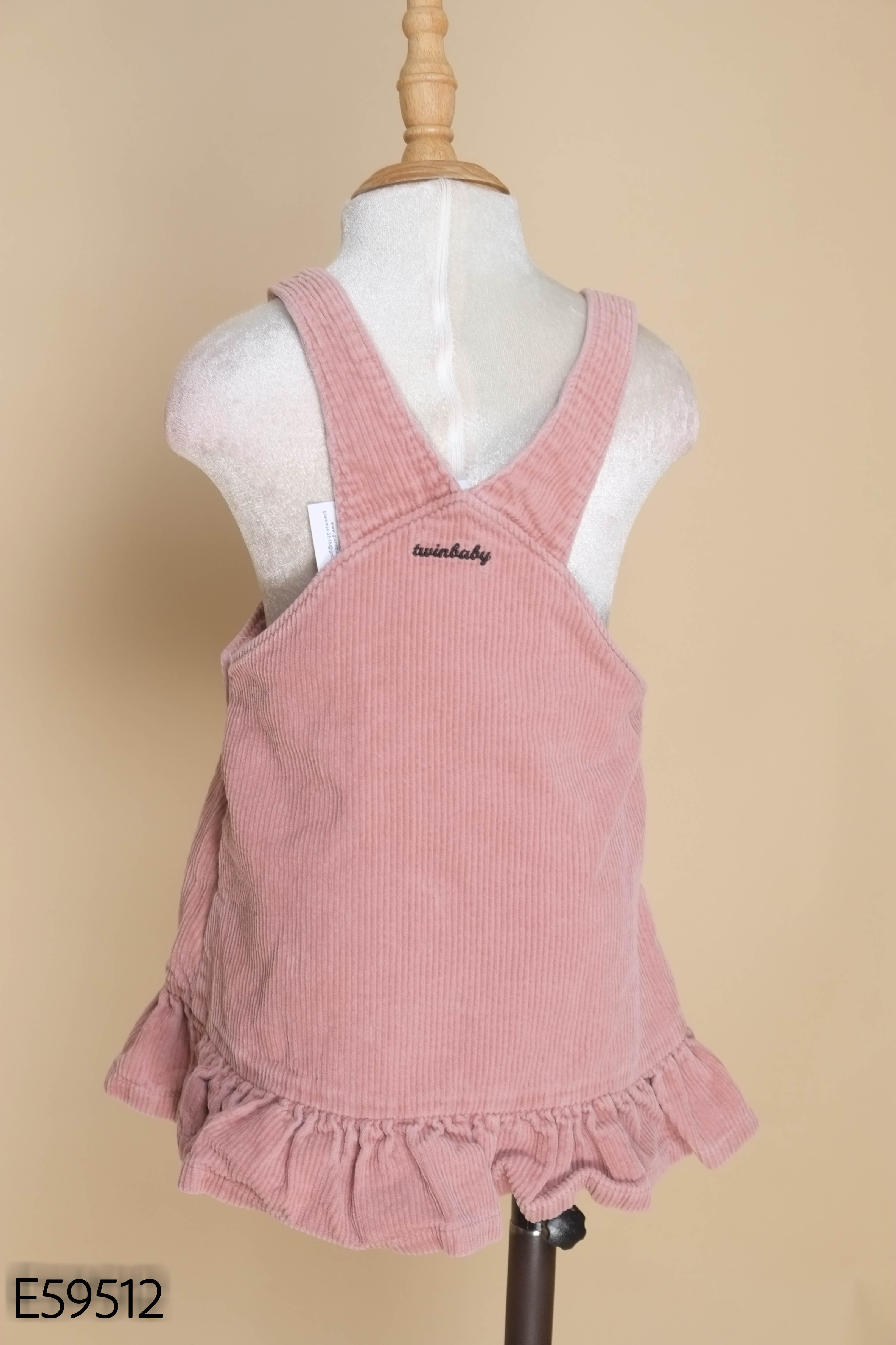 Váy yếm hồng nhung tăm KIDS