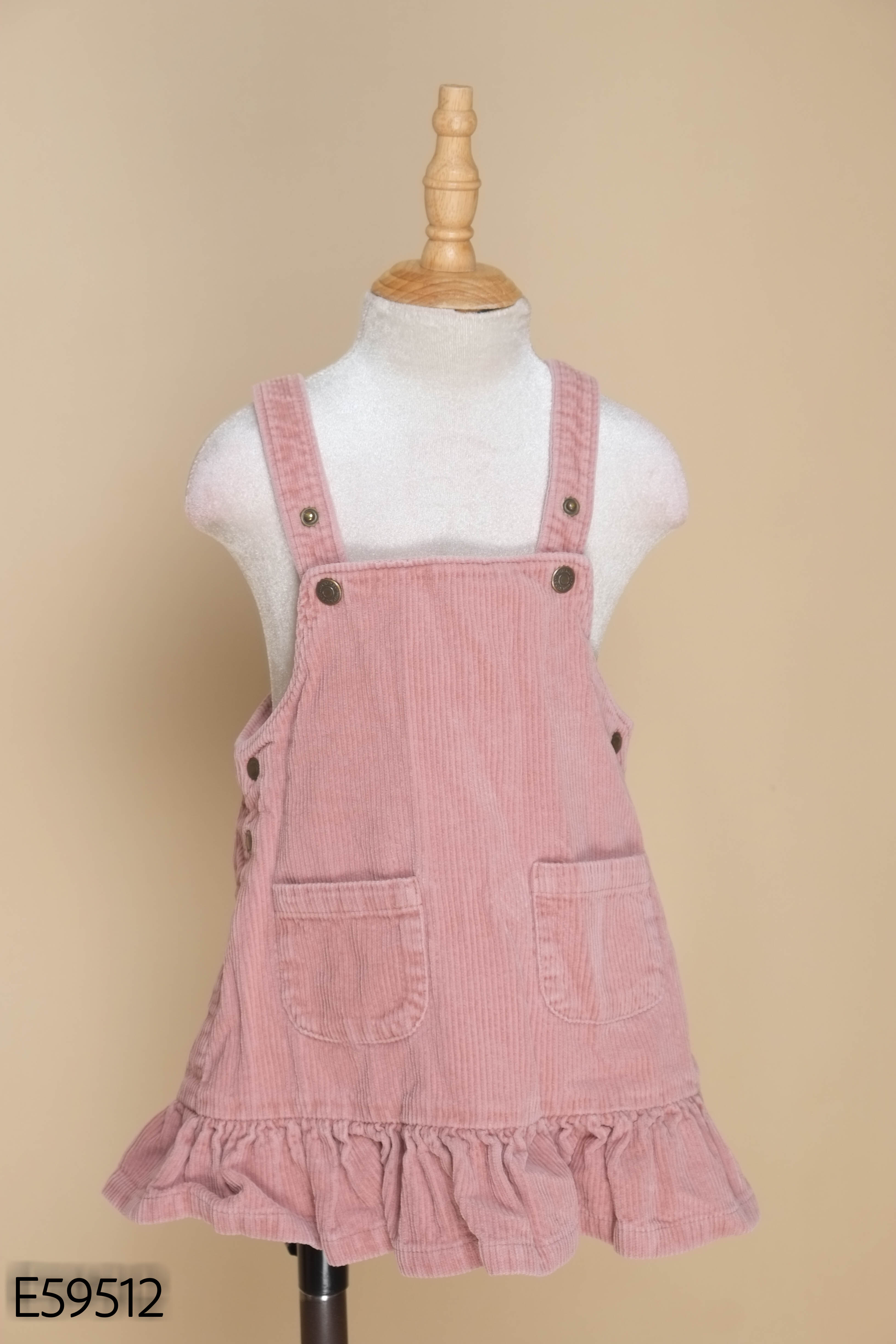 Váy yếm hồng nhung tăm KIDS