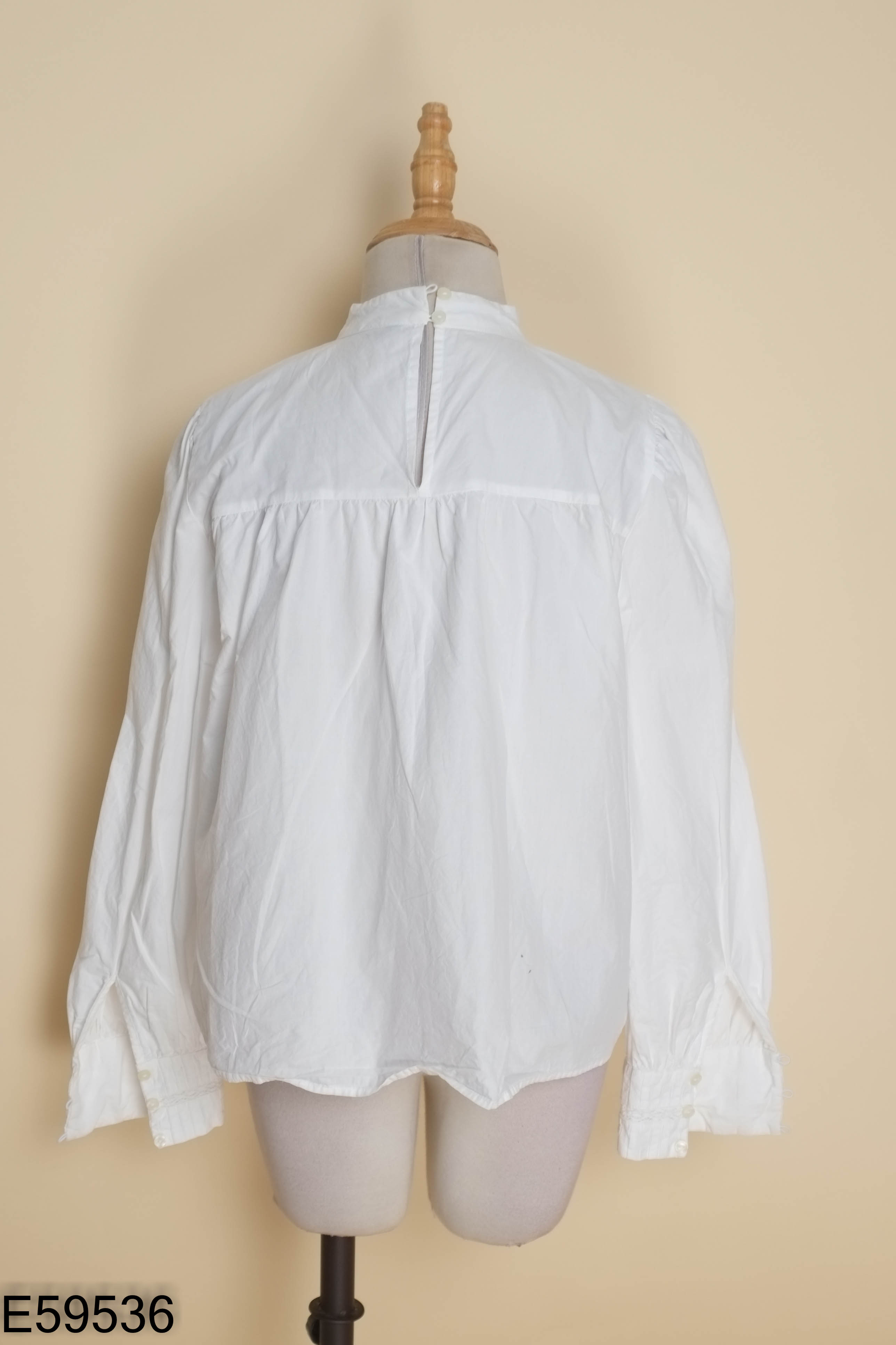 Áo babydoll trắng ZARA phối ren