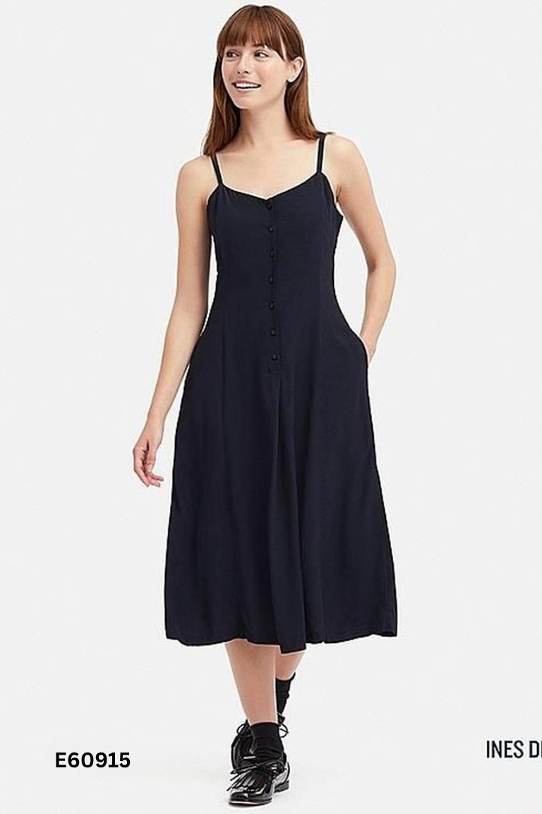 Váy UNIQLO hai dây xanh than