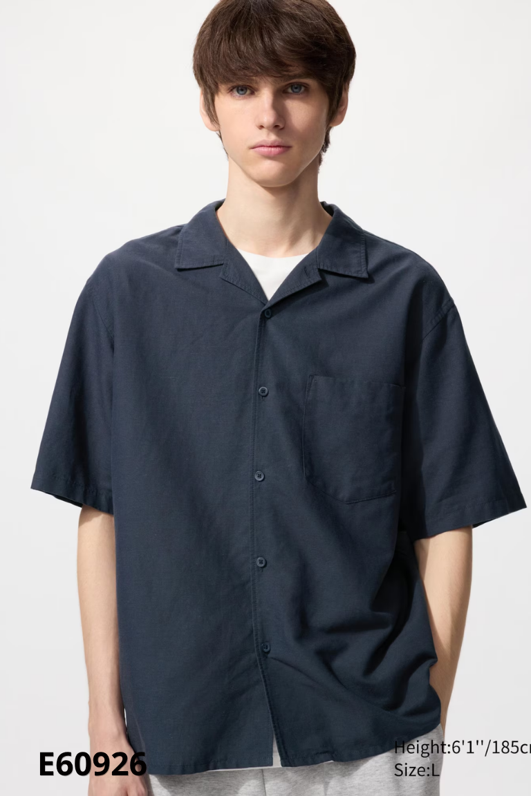 Áo UNIQLO sơ mi xanh than
