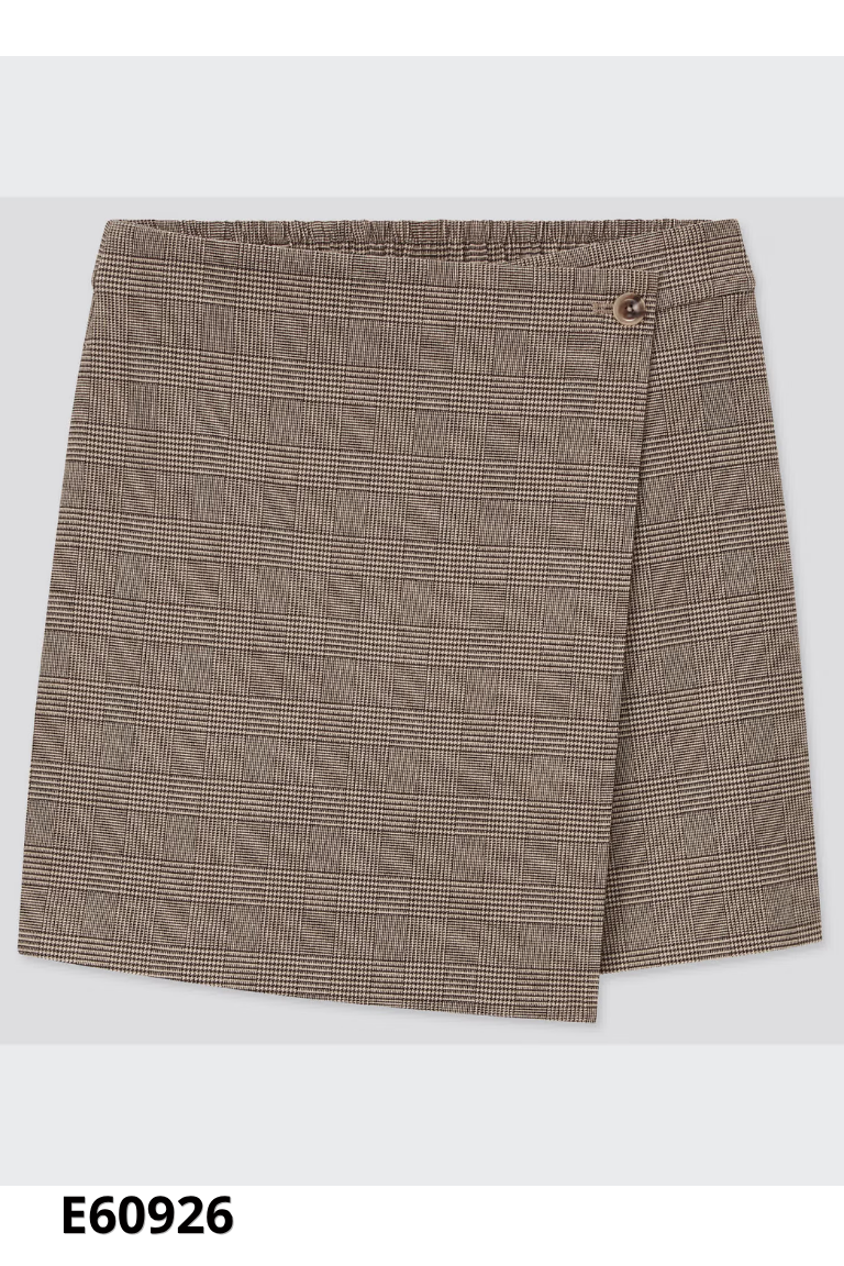 Chân váy UNIQLO nâu kẻ caro