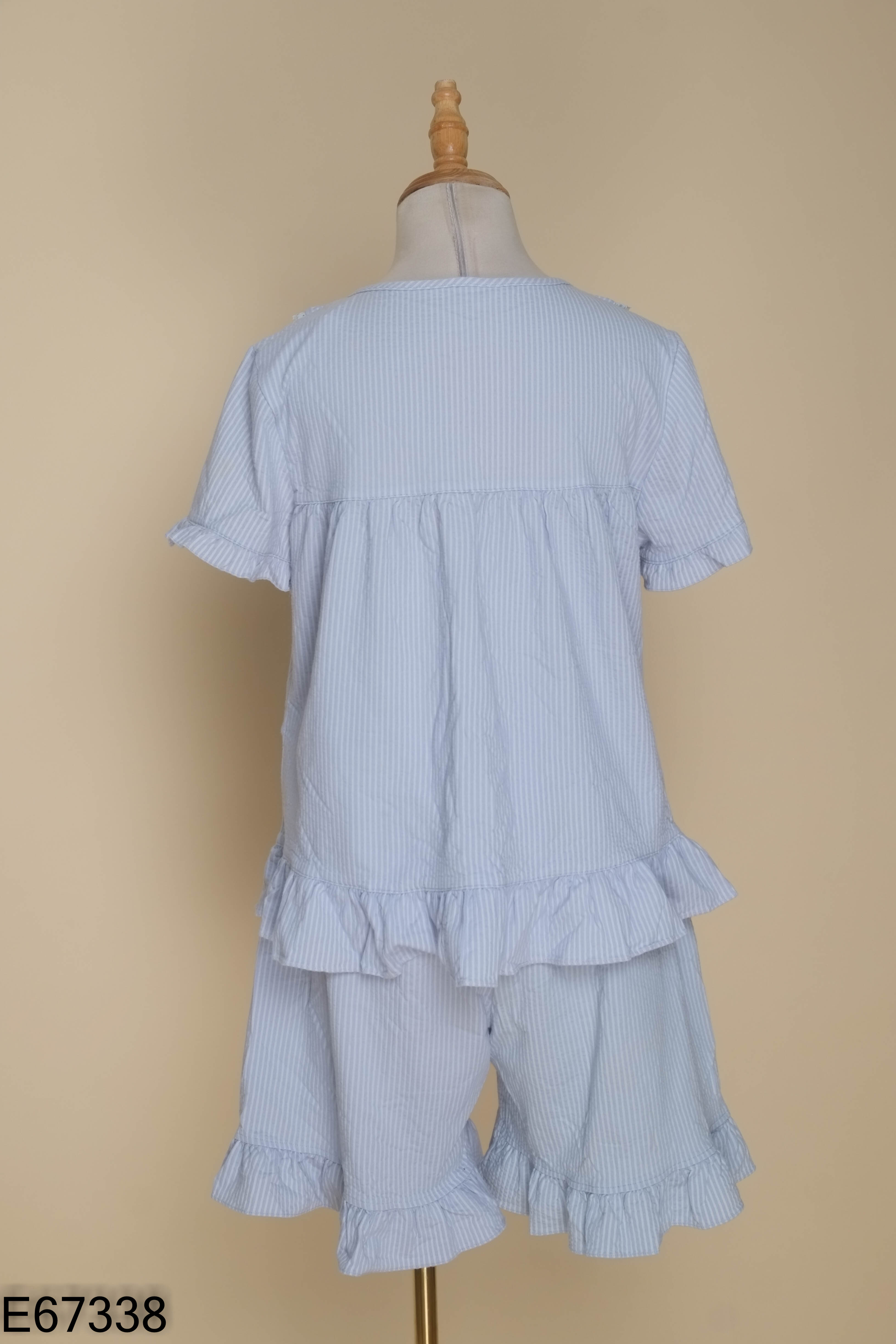 Set xanh bèo kẻ+quần