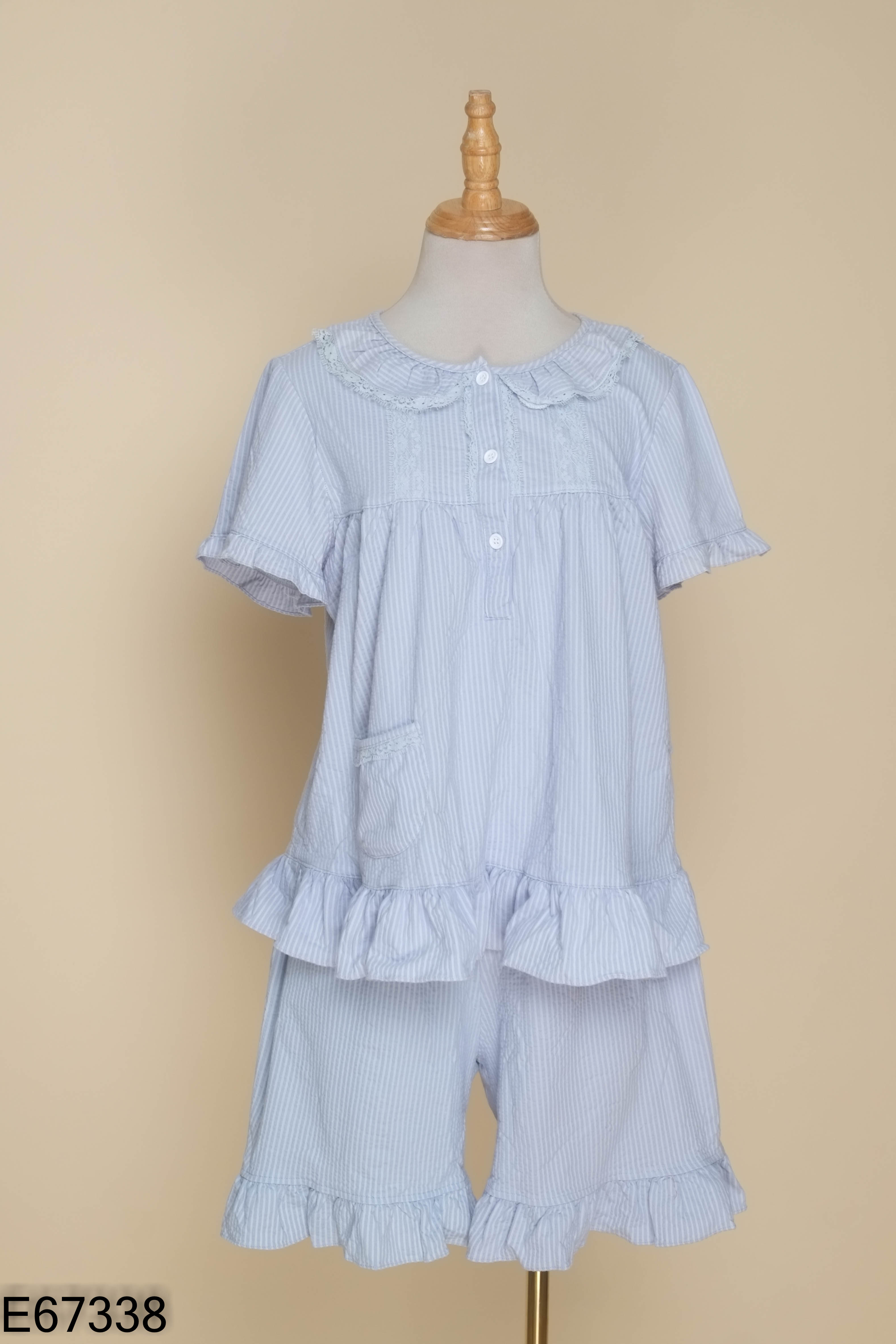 Set xanh bèo kẻ+quần