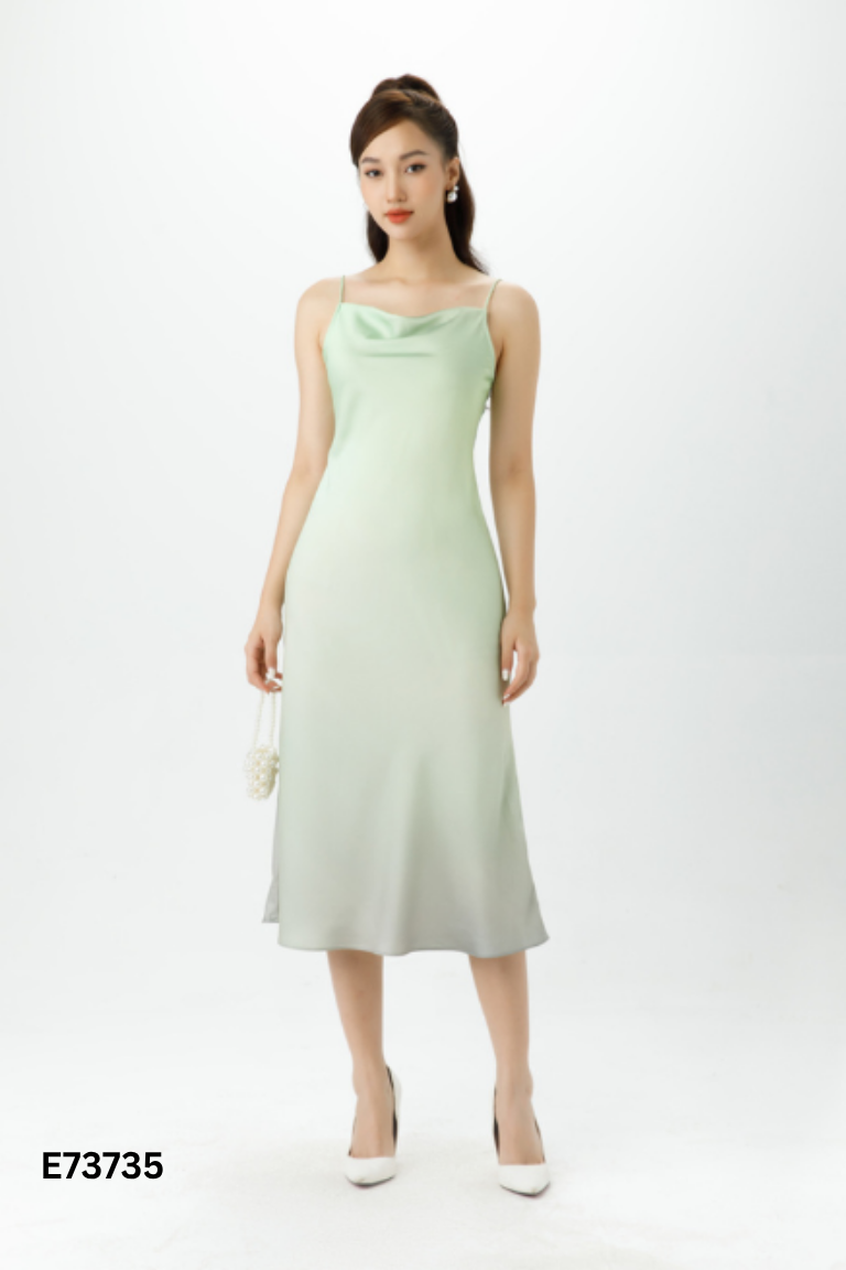 Váy hai dây IVY MODA xanh loang