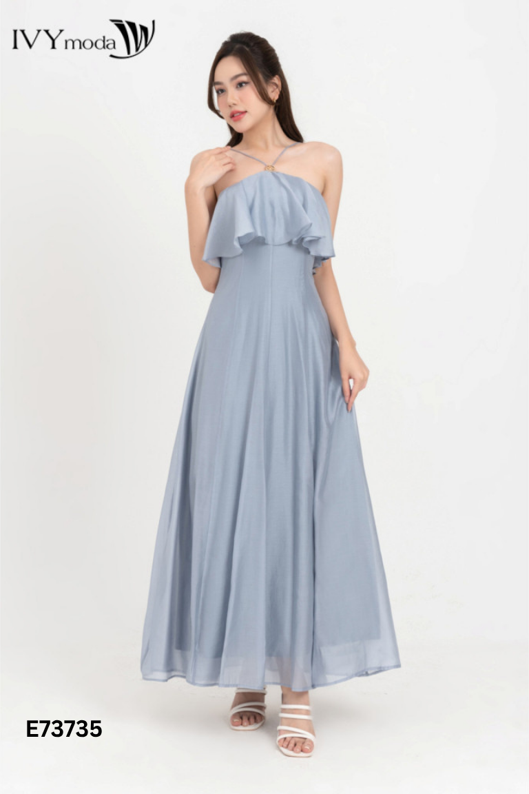 Váy xanh IVY MODA phối bèo