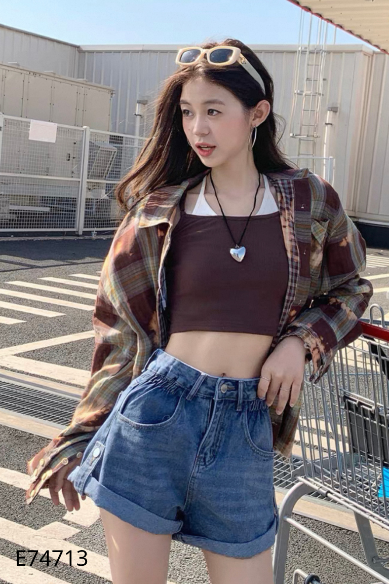 Quần shorts jeans xanh