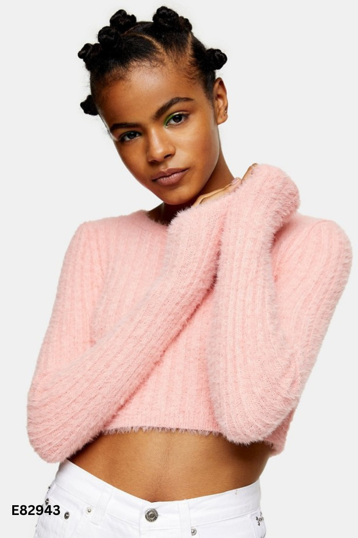 Áo len TOPSHOP lông hồng dài tay