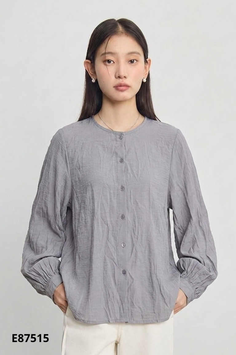 Áo xám tay phồng