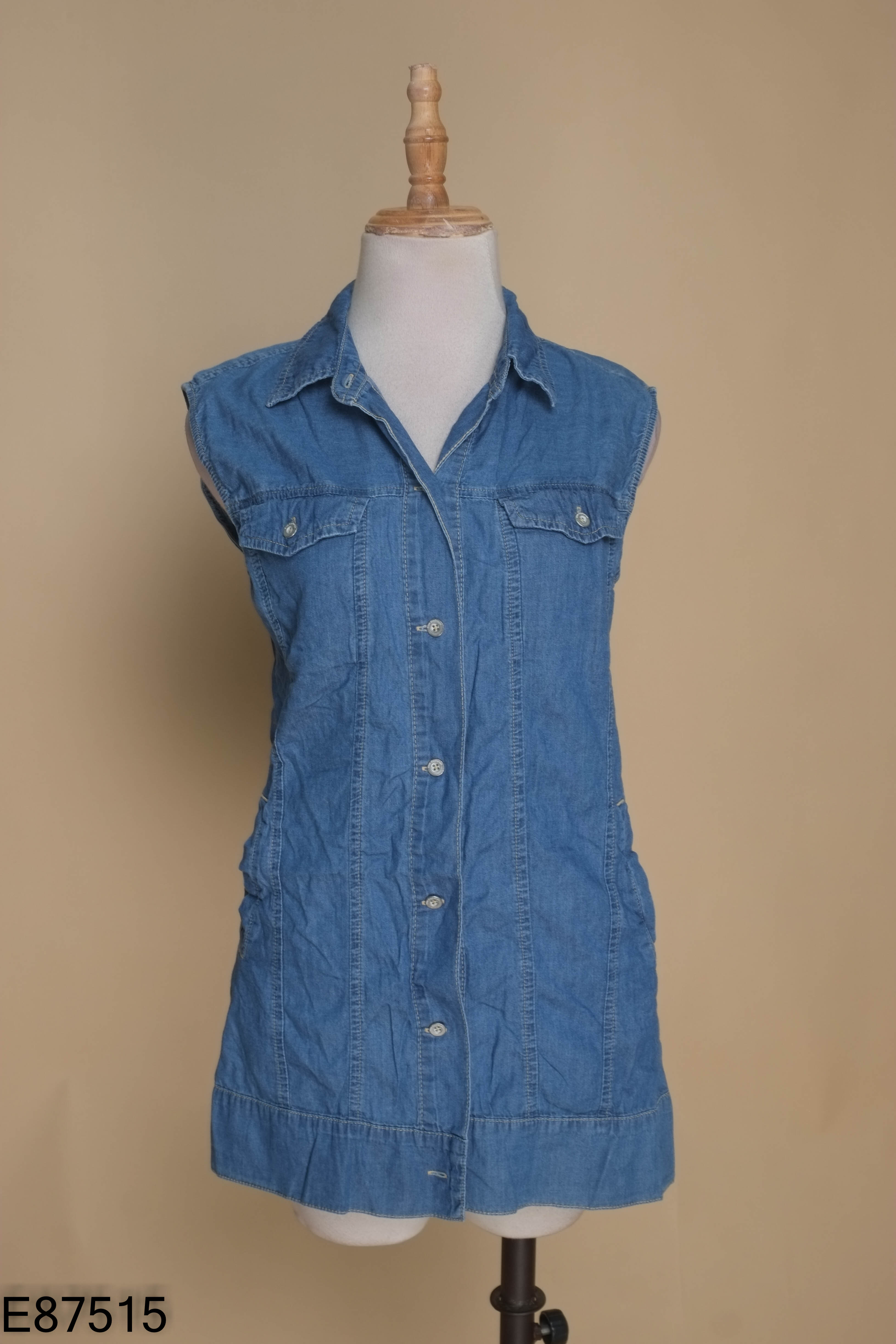 Áo sát nách jeans xanh