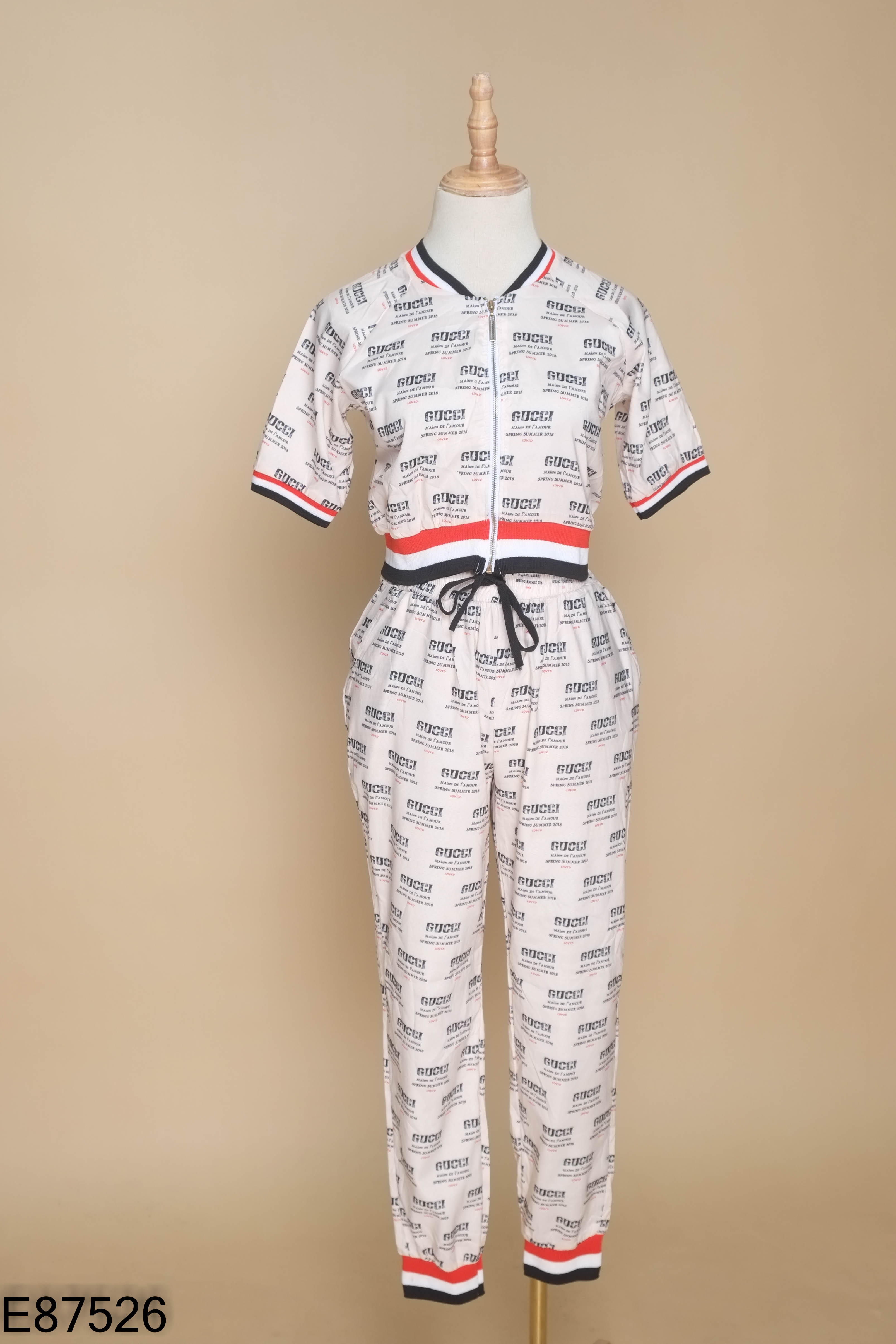 Set Áo be chữ kéo khóa + quần dài
