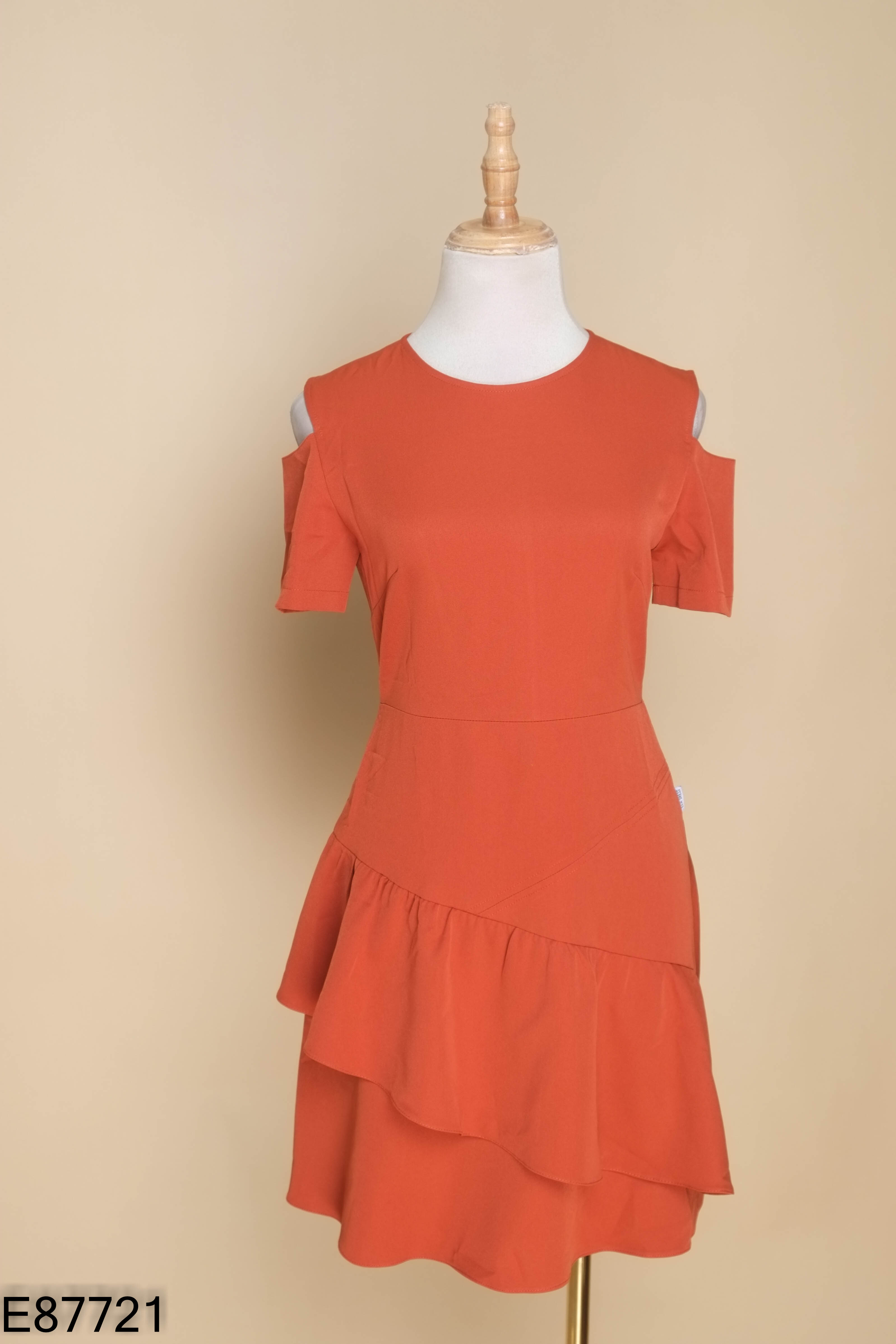 Váy nâu cam ELA DRESS đuôi cá