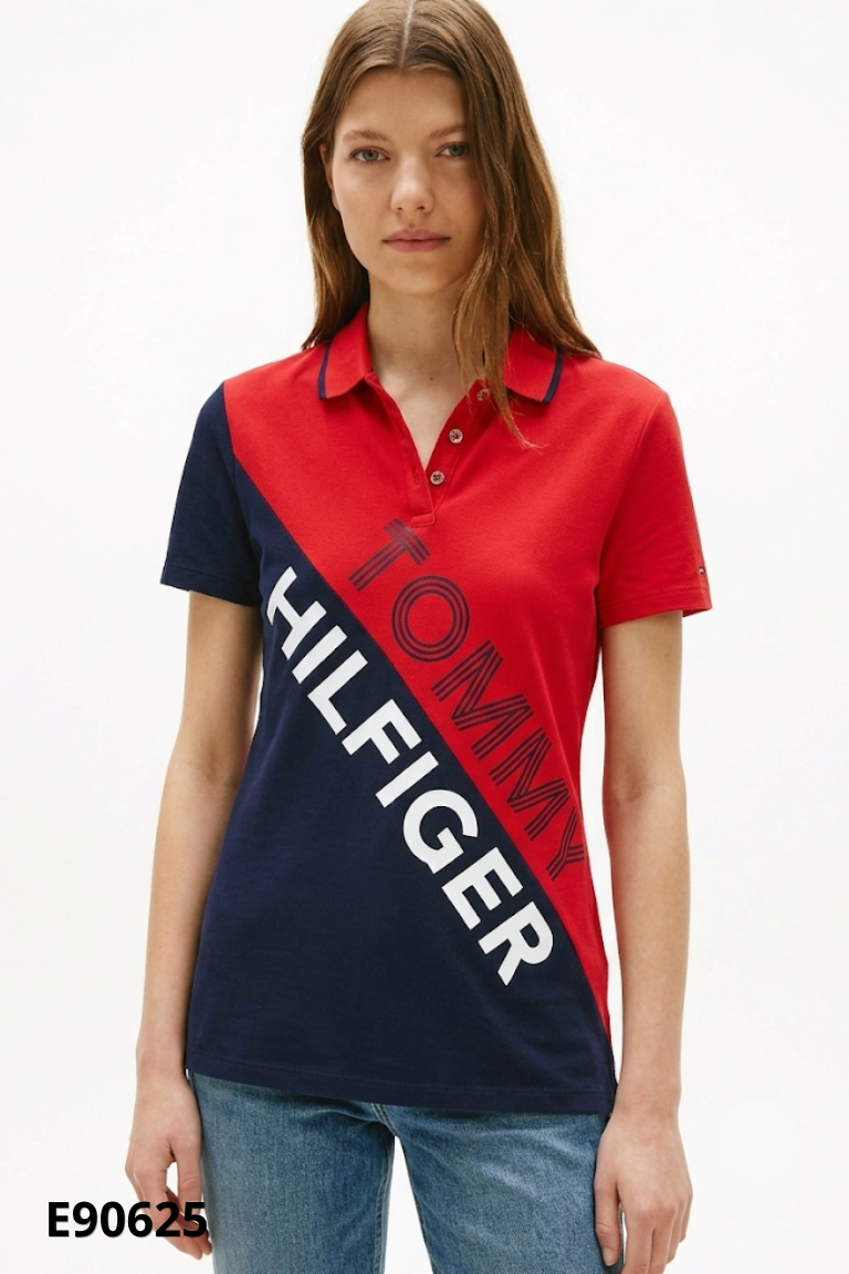 Áo polo TOMMY HILFIGER đỏ in chữ