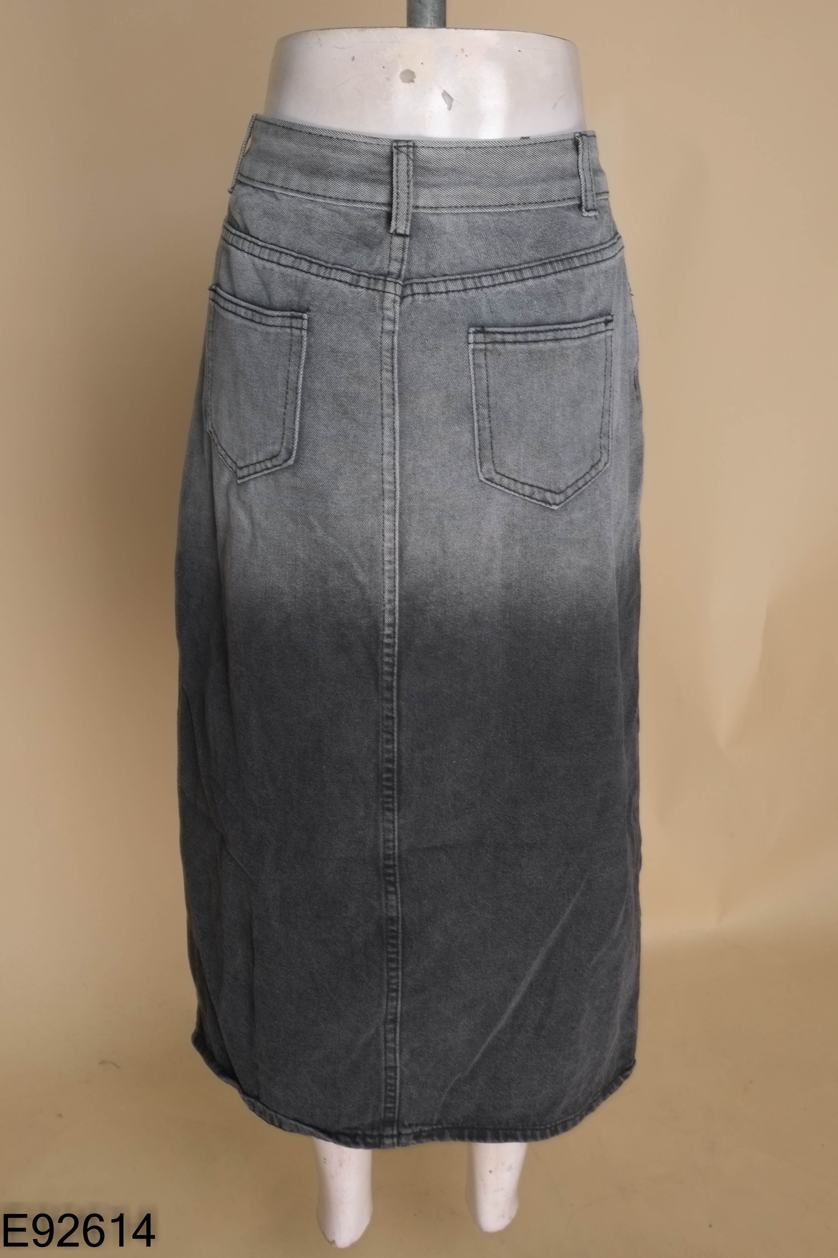 Chân váy jeans xám dài