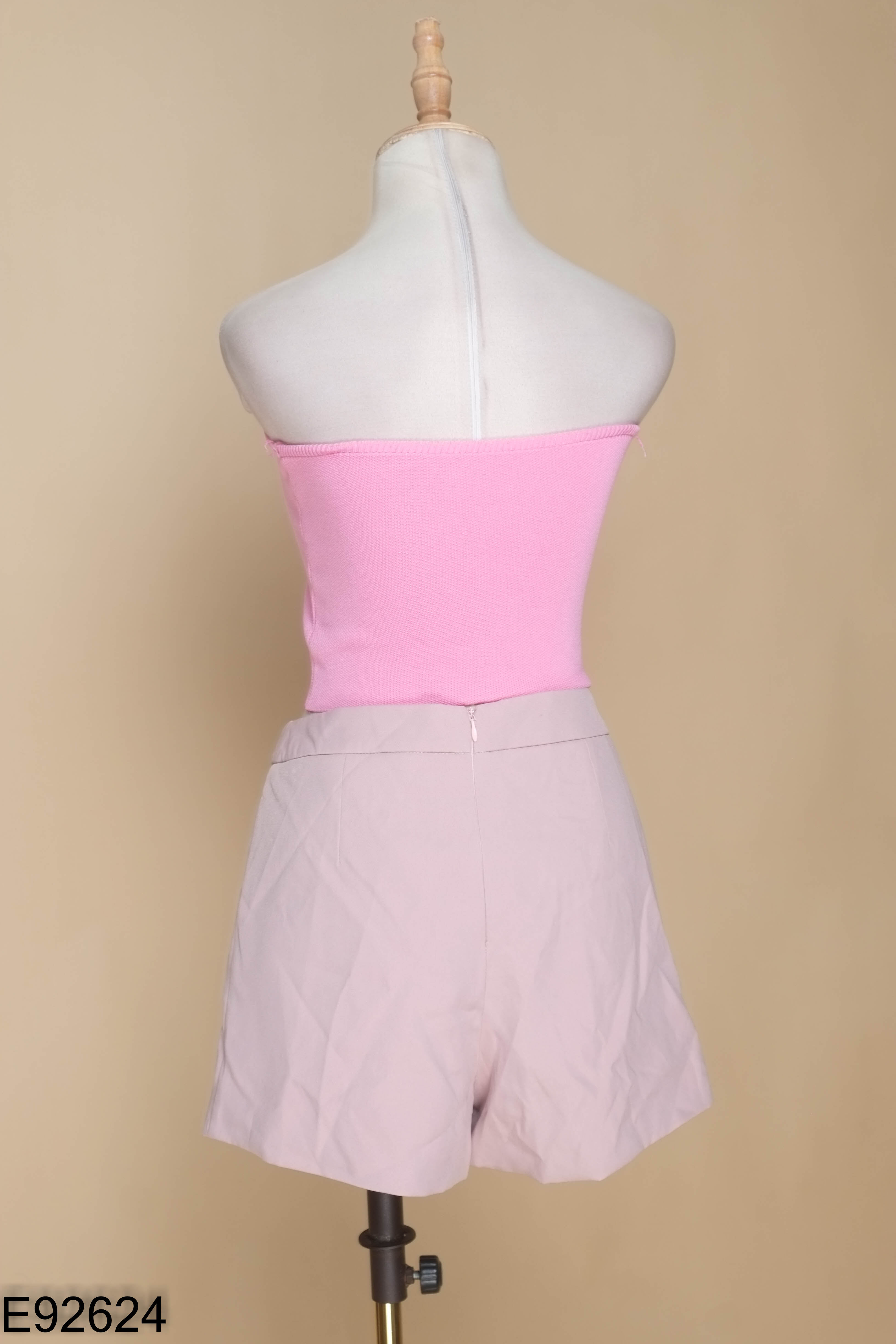 Set áo quây hồng + quần short