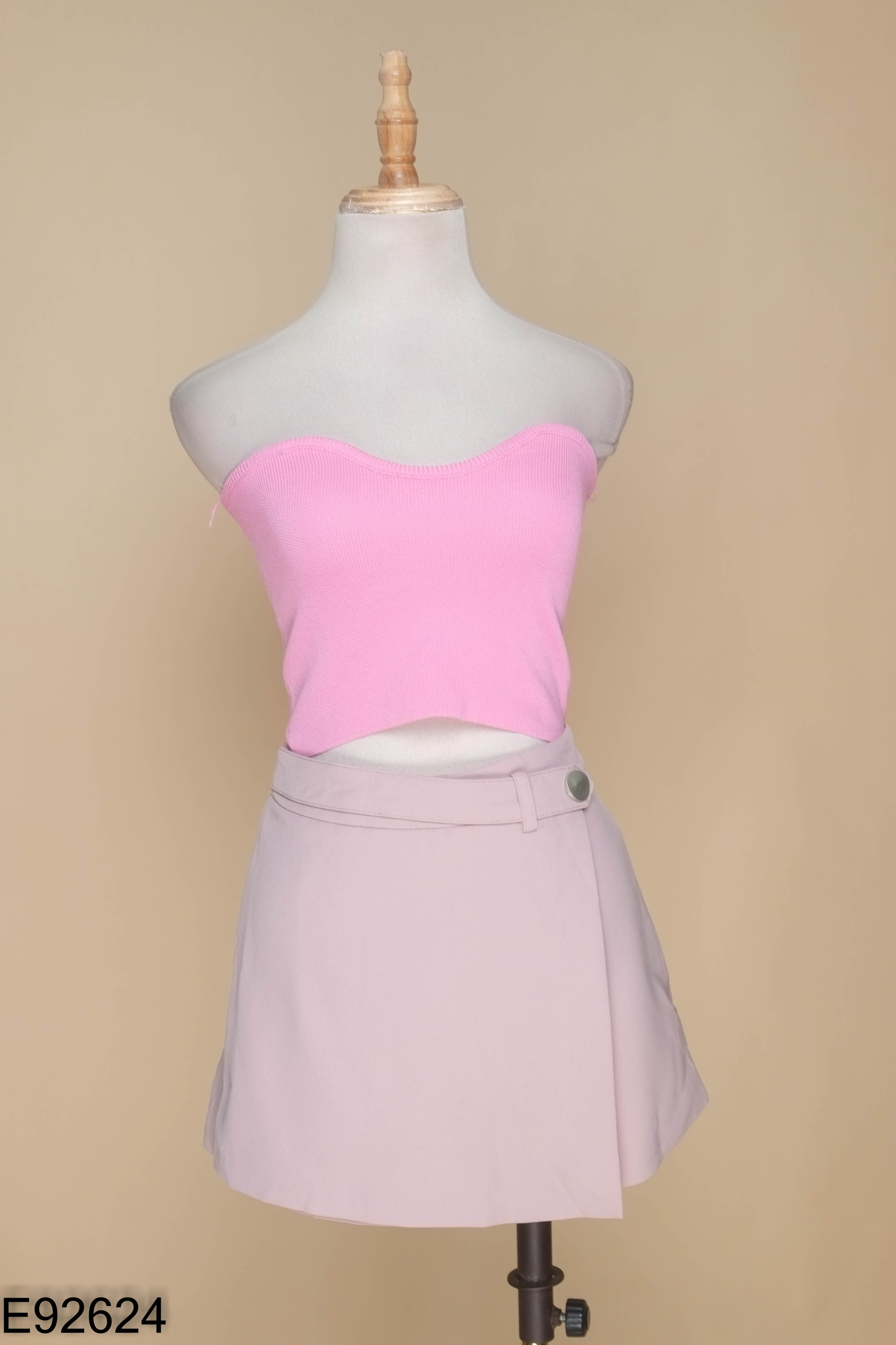 Set áo quây hồng + quần short