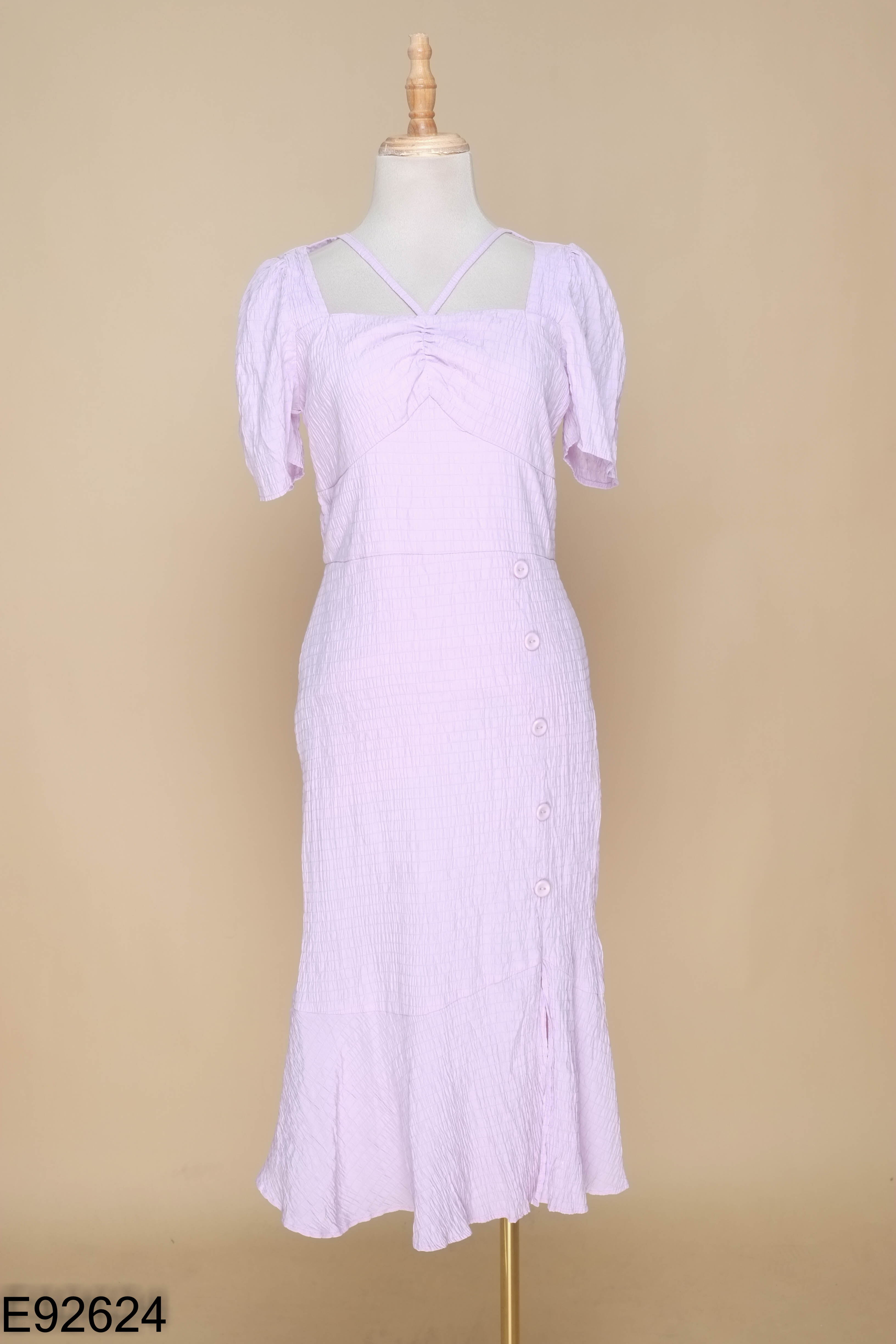 Váy DVC tím cổ vuông
