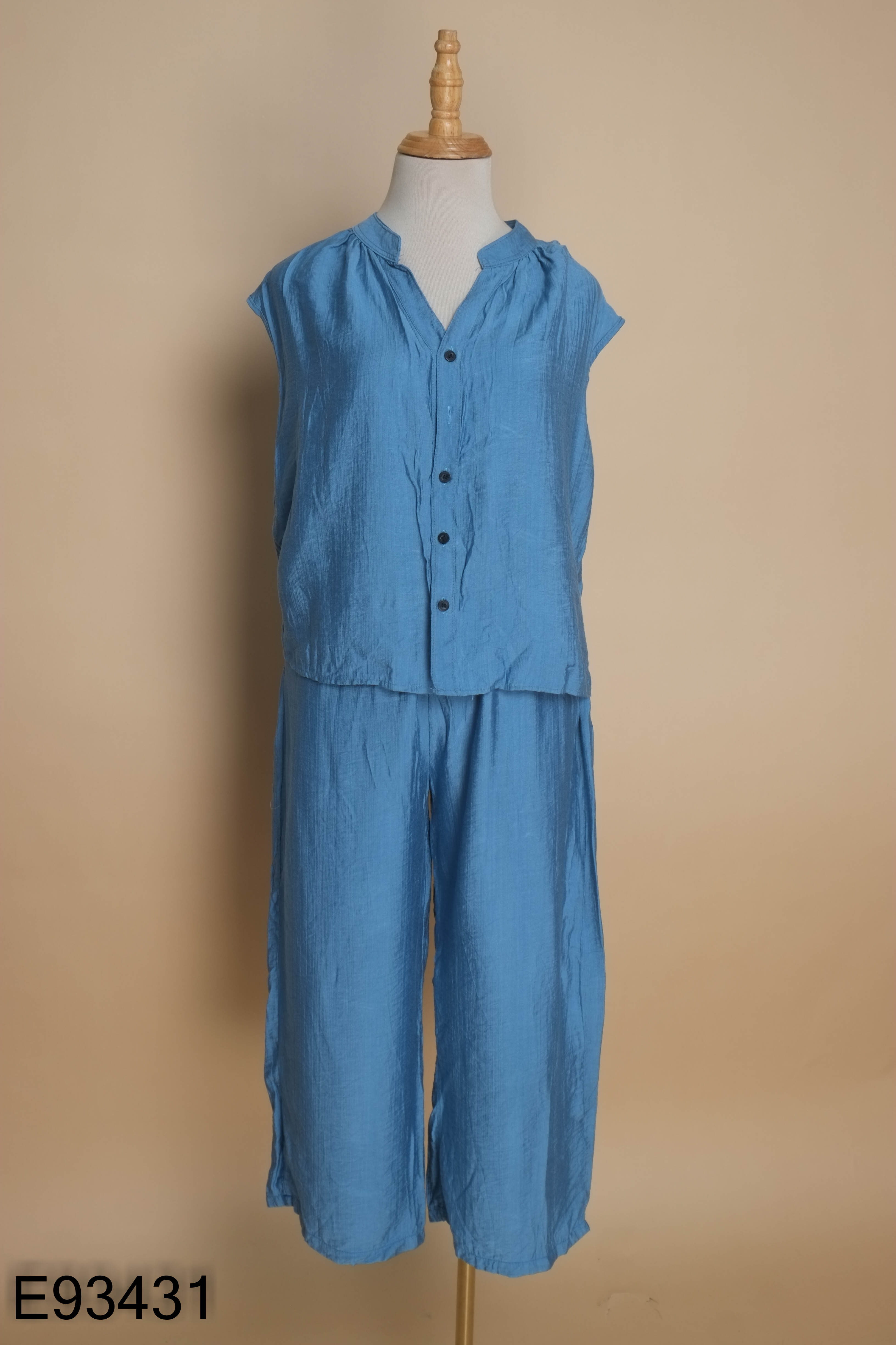 Set áo sát nách xanh lam + quần dài