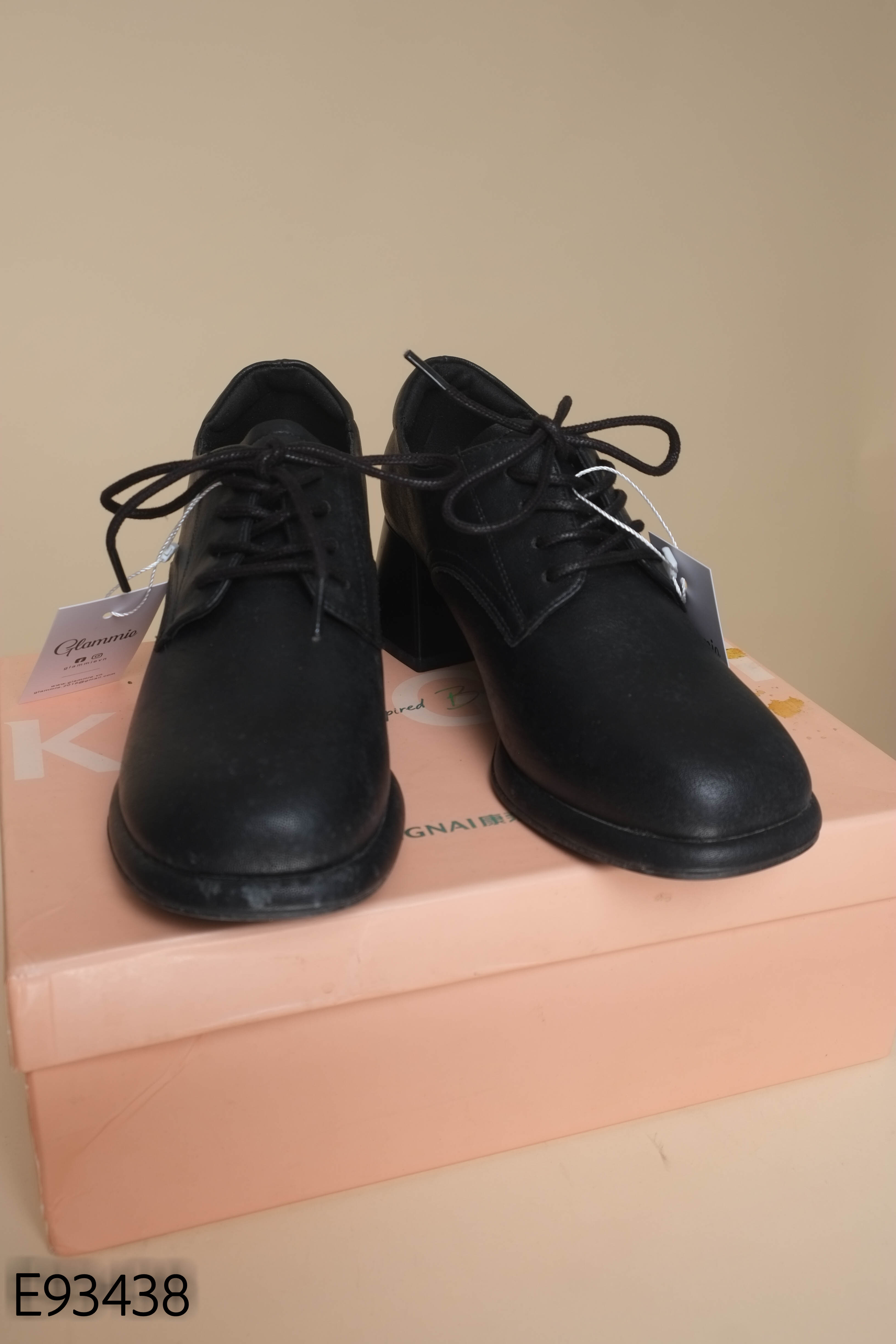 NEWBOX giày da đen