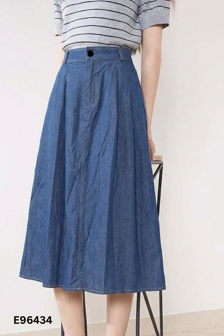 Chân váy jeans xanh dài
