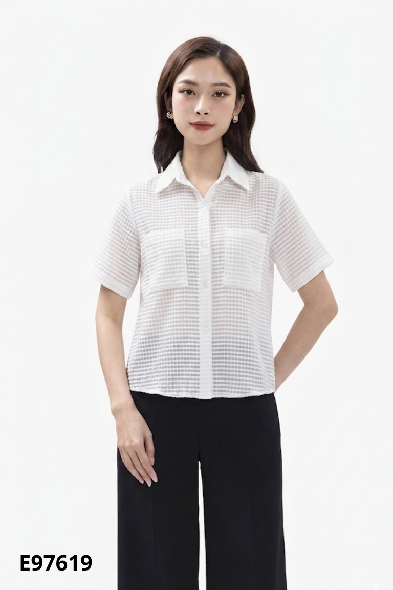 Áo sơ mi trắng LAMO DESIGN ngắn tay