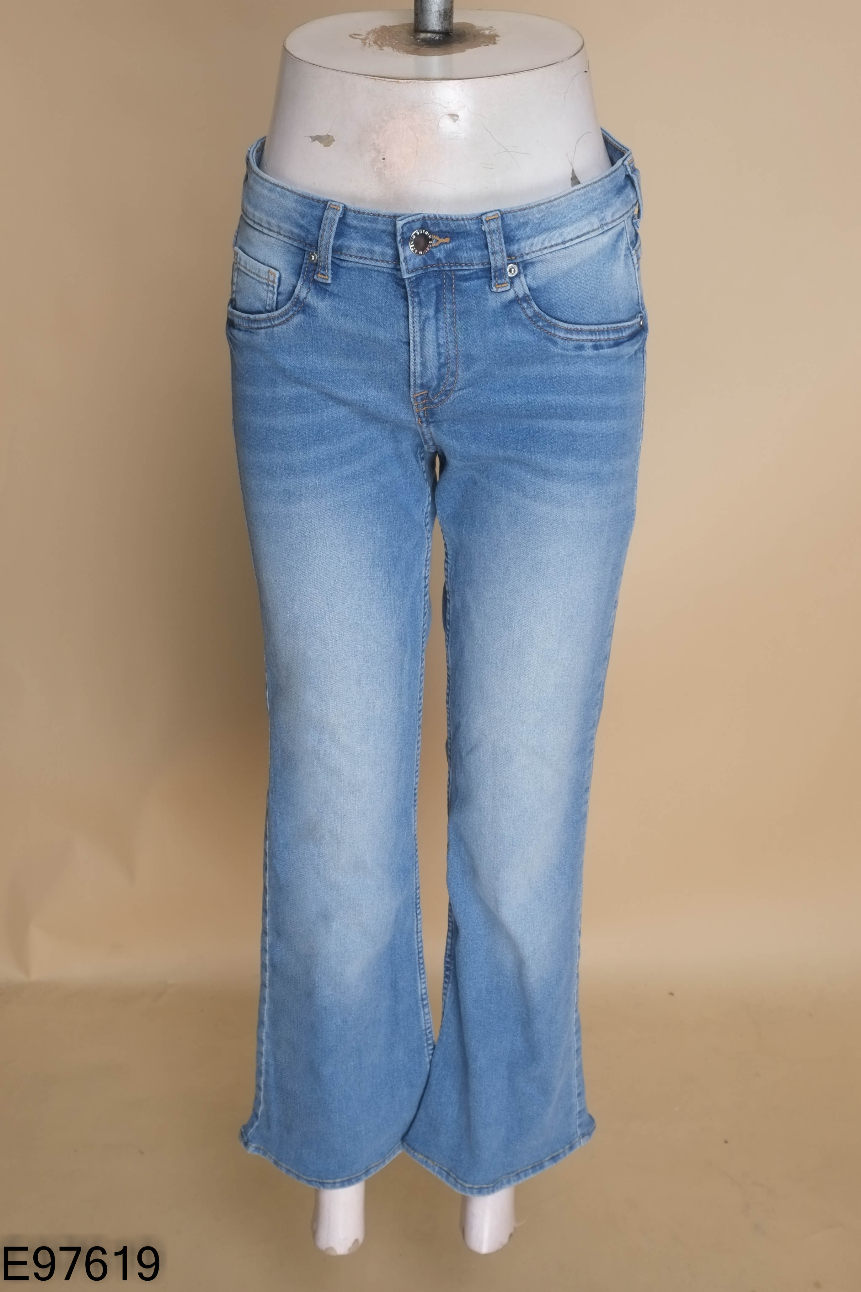 Quần jeans HM xanh trơn