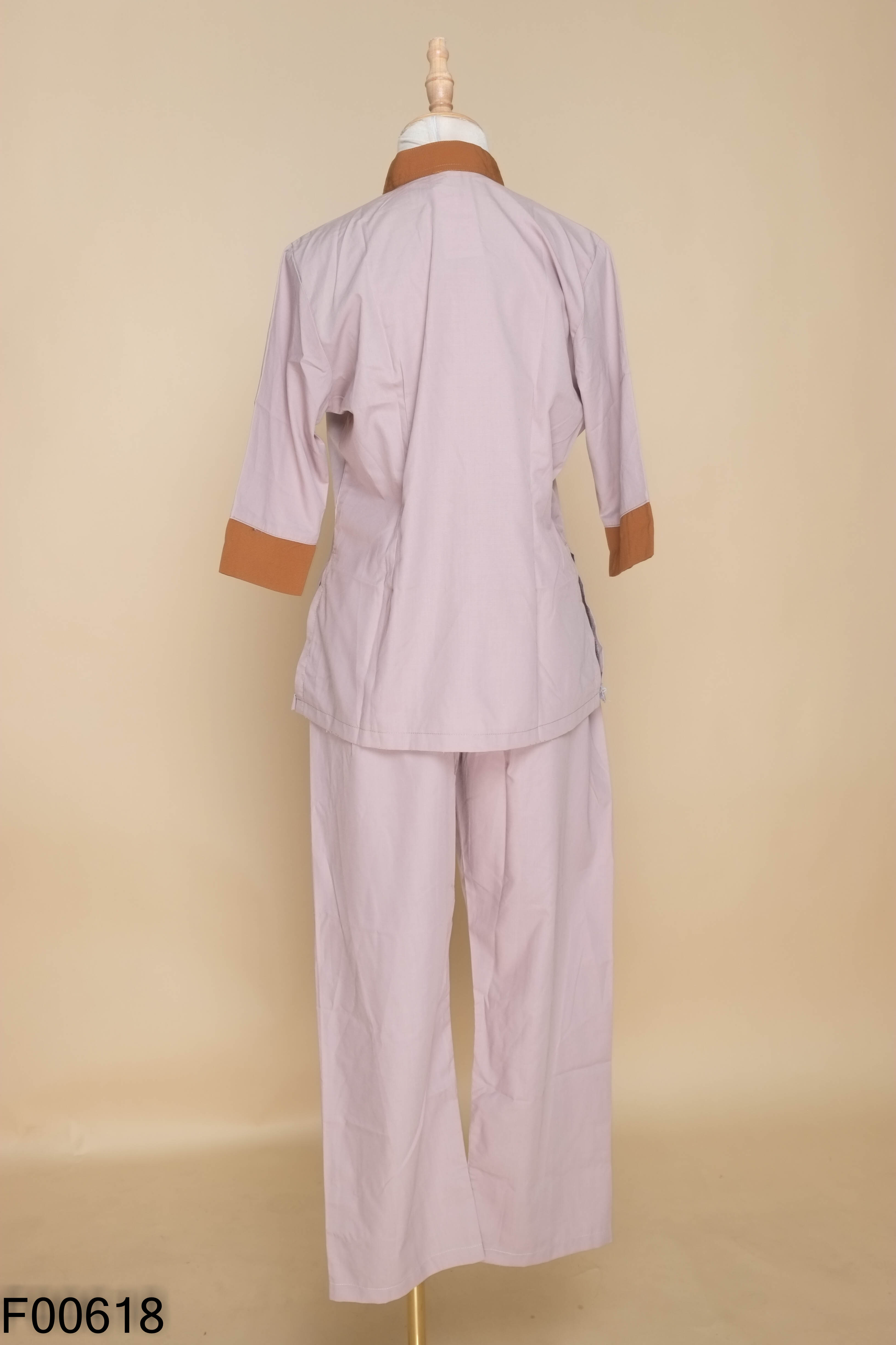 Set Áo lam xám phối nâu + Quần