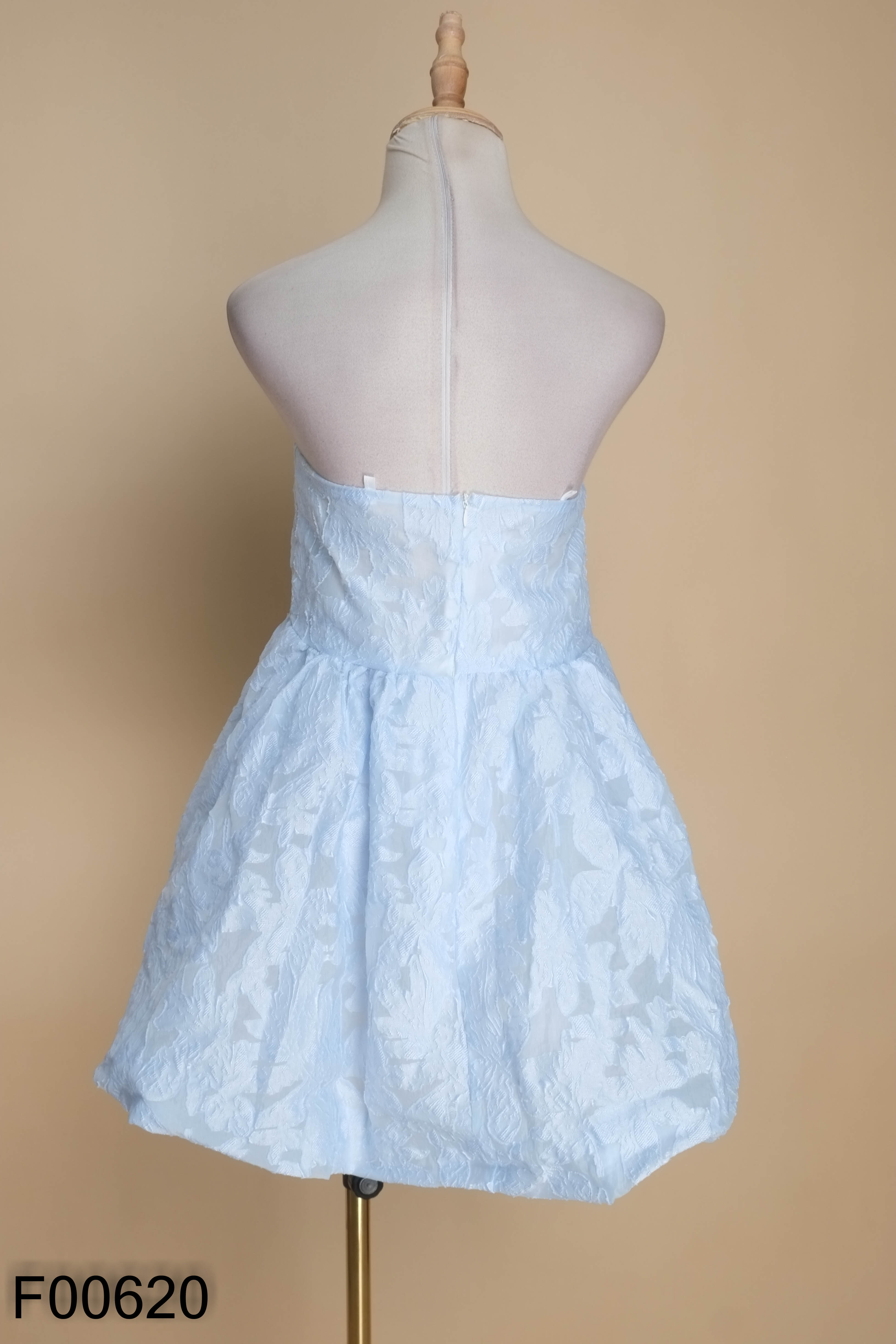 Áo babydoll cúp ngực xanh nơ trắng