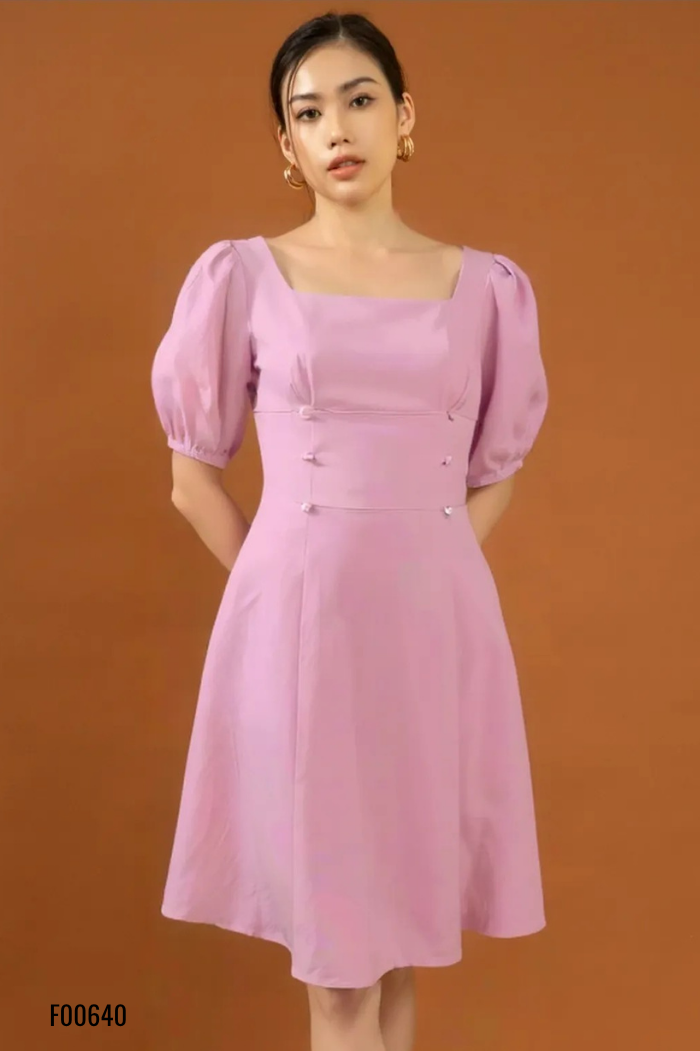 Váy tím GUMAC đính ngọc