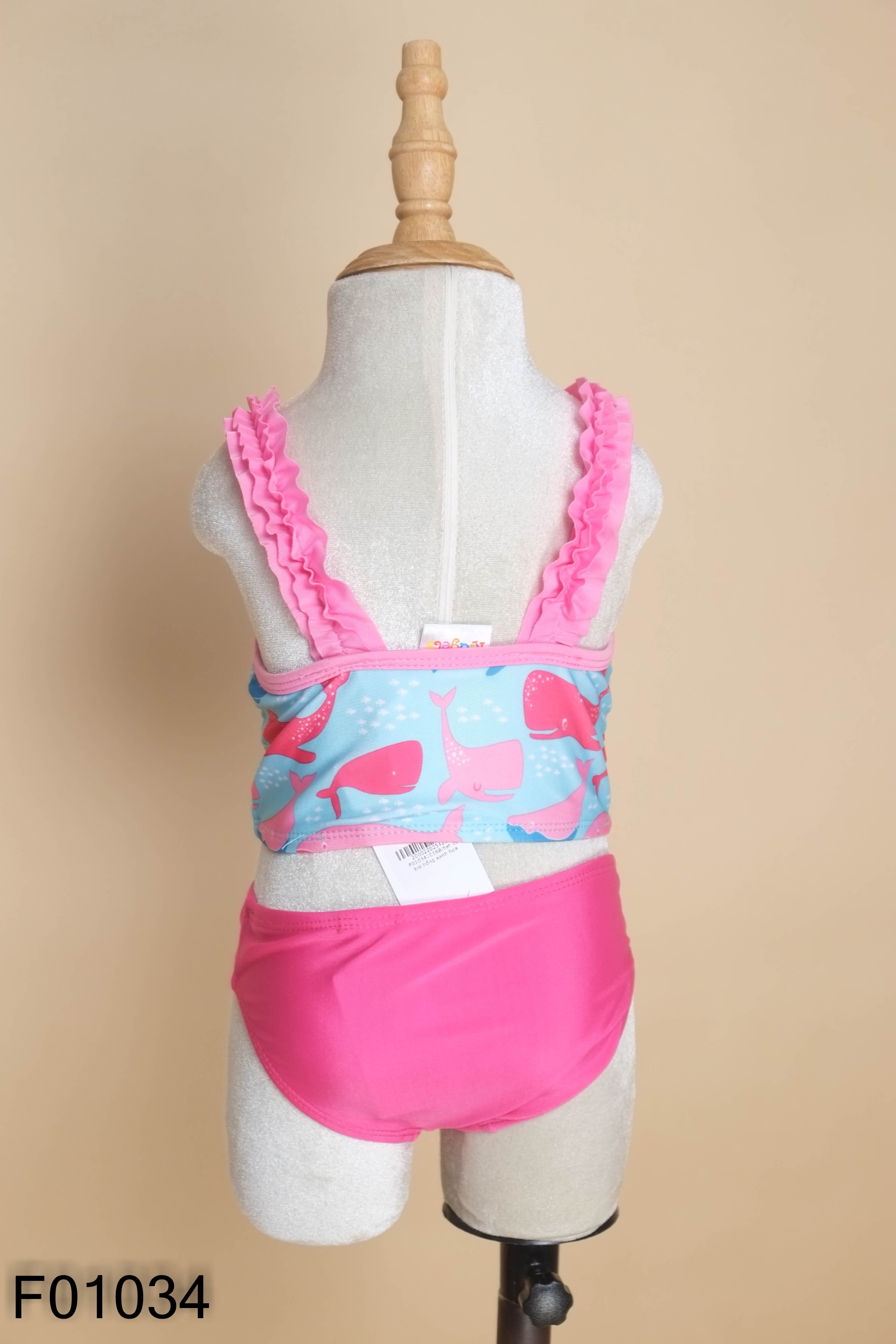 Set đồ bơi hồng xanh họa tiết KIDS