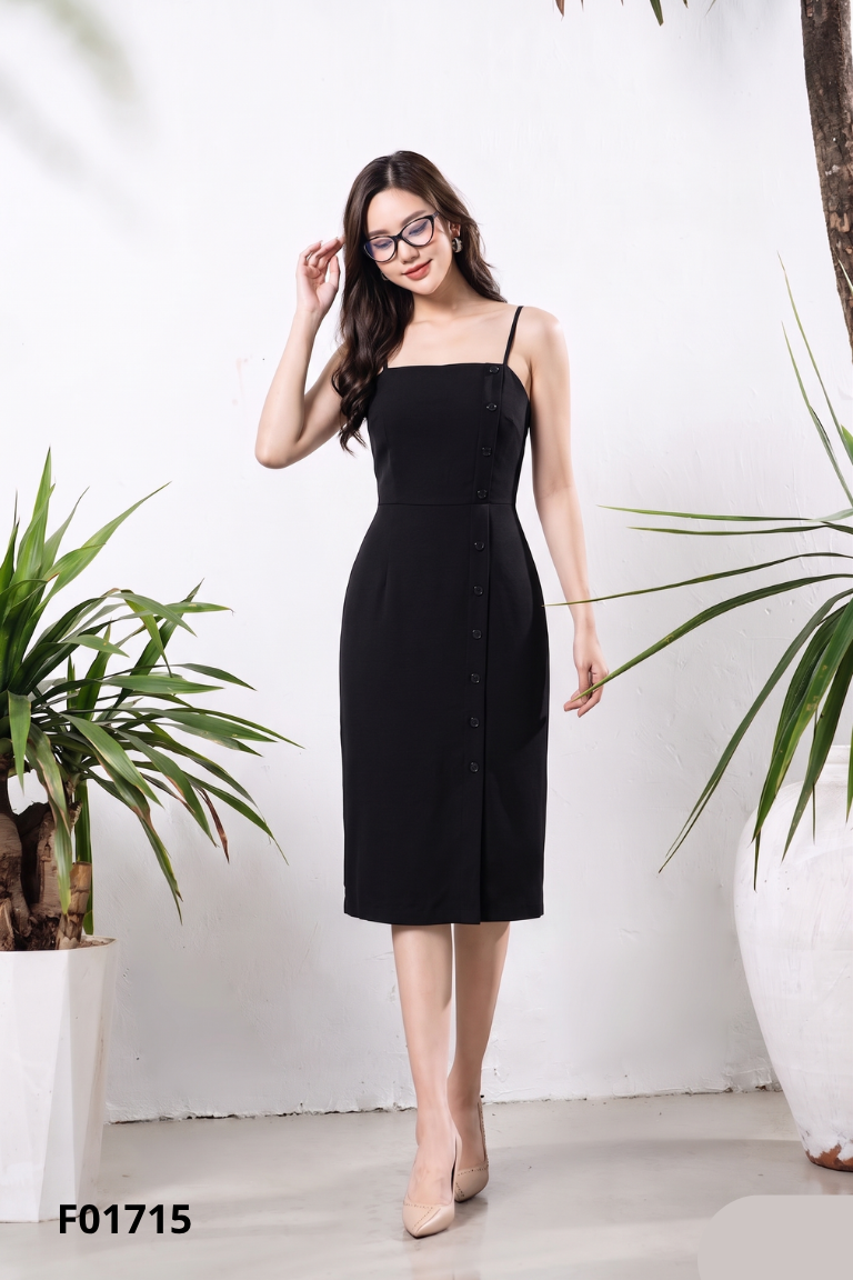 Váy FLEUR đen hai dây