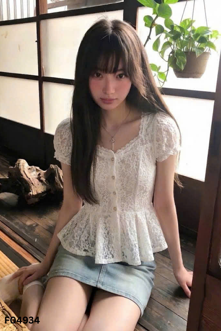 Áo ren trắng HYX cúc ngọc