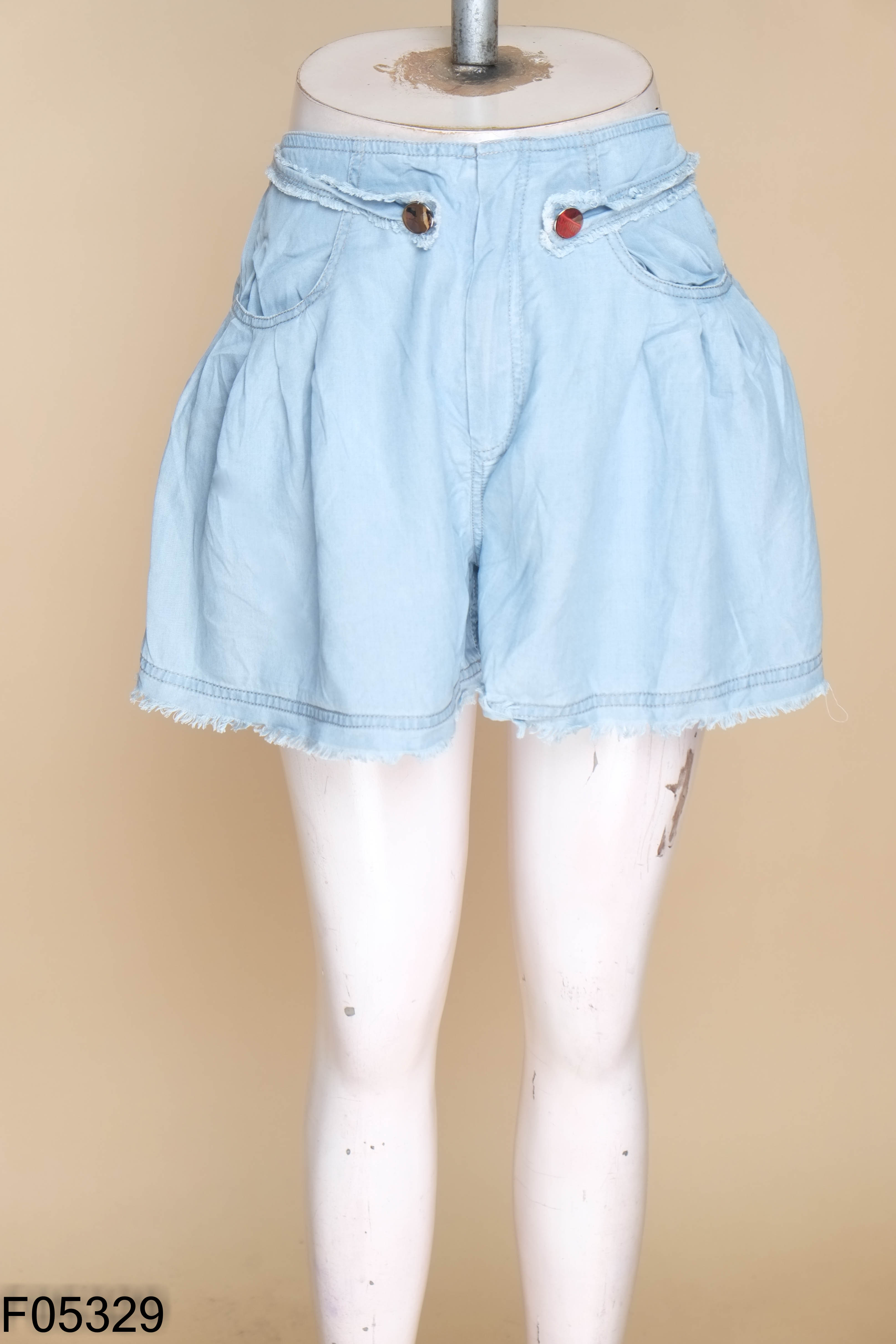 Quần shorts EVA DE EVA jeans xanh