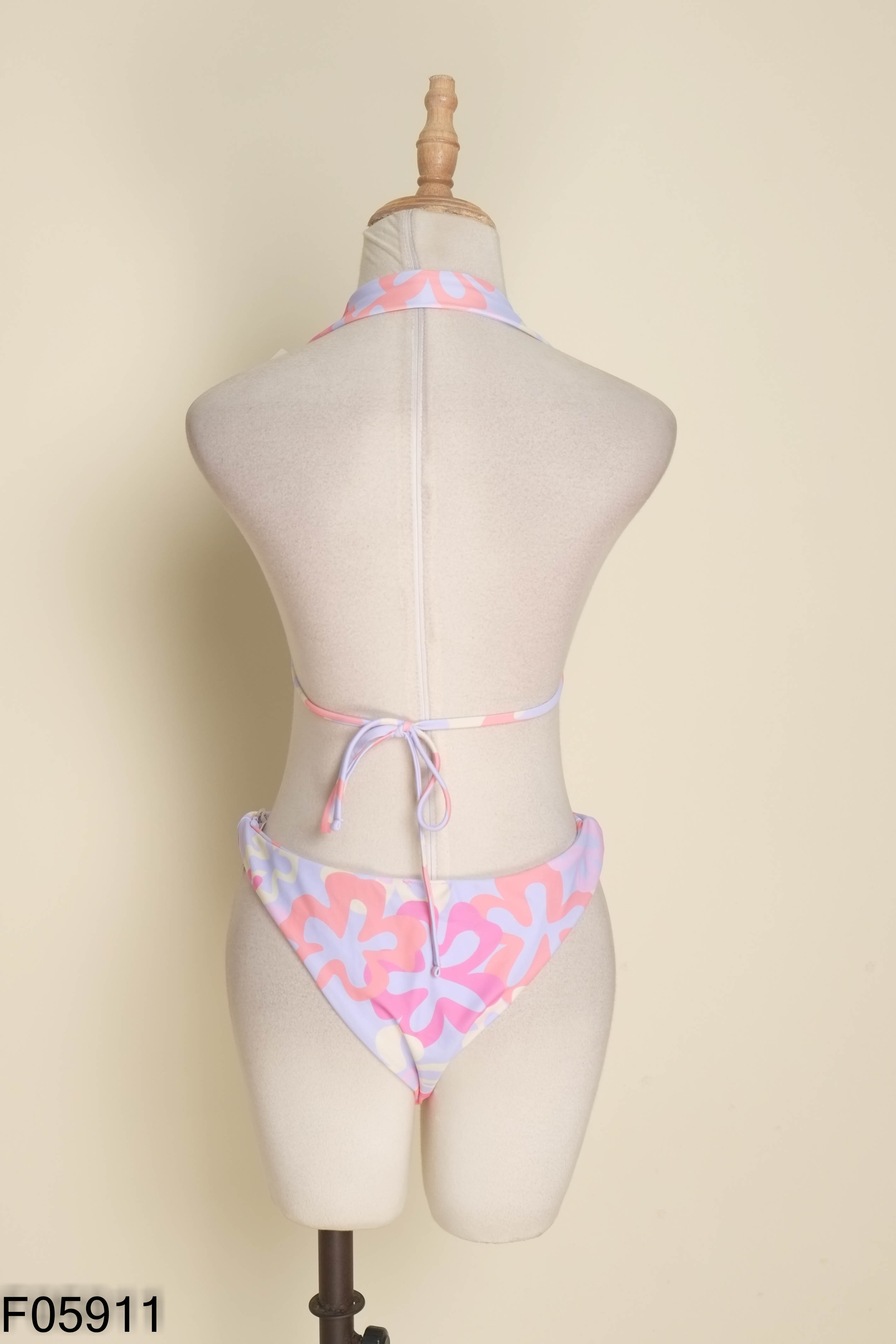 Set bikini tím họa tiết hoa