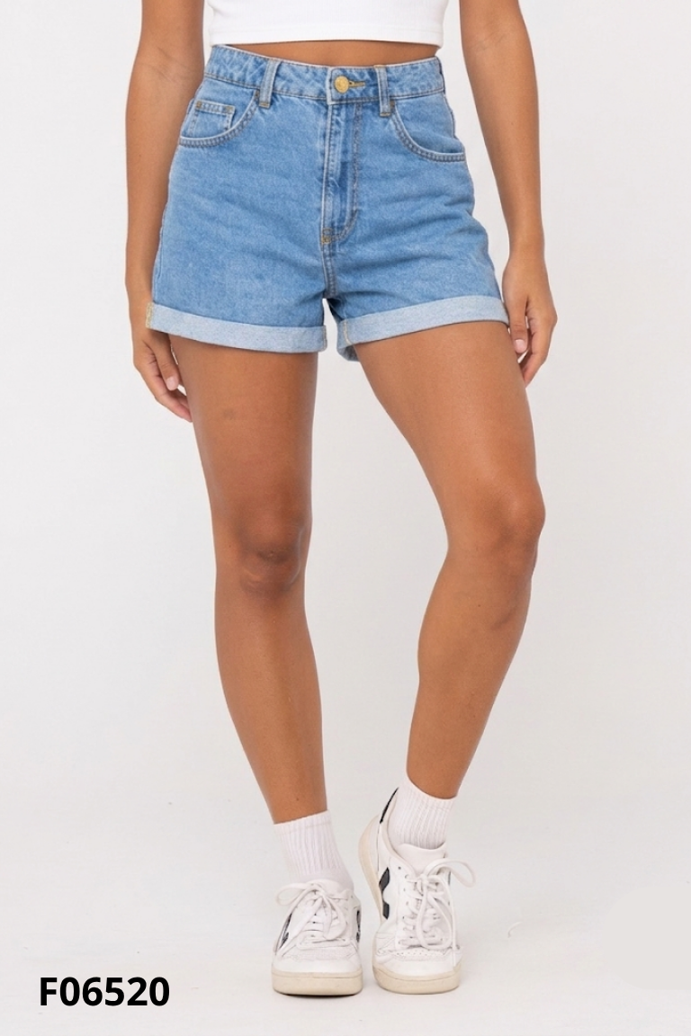 F0652010609-Quần shorts jeans HM xanh