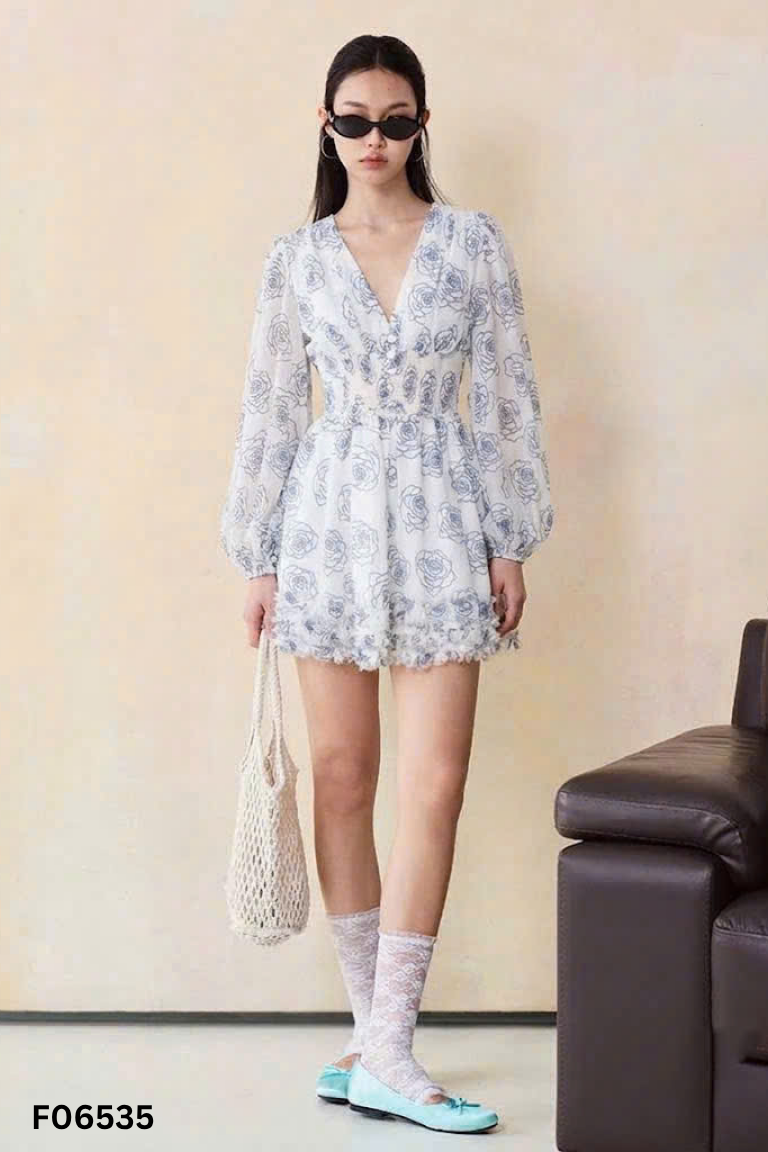 Váy voan be TU BY CATU họa tiết