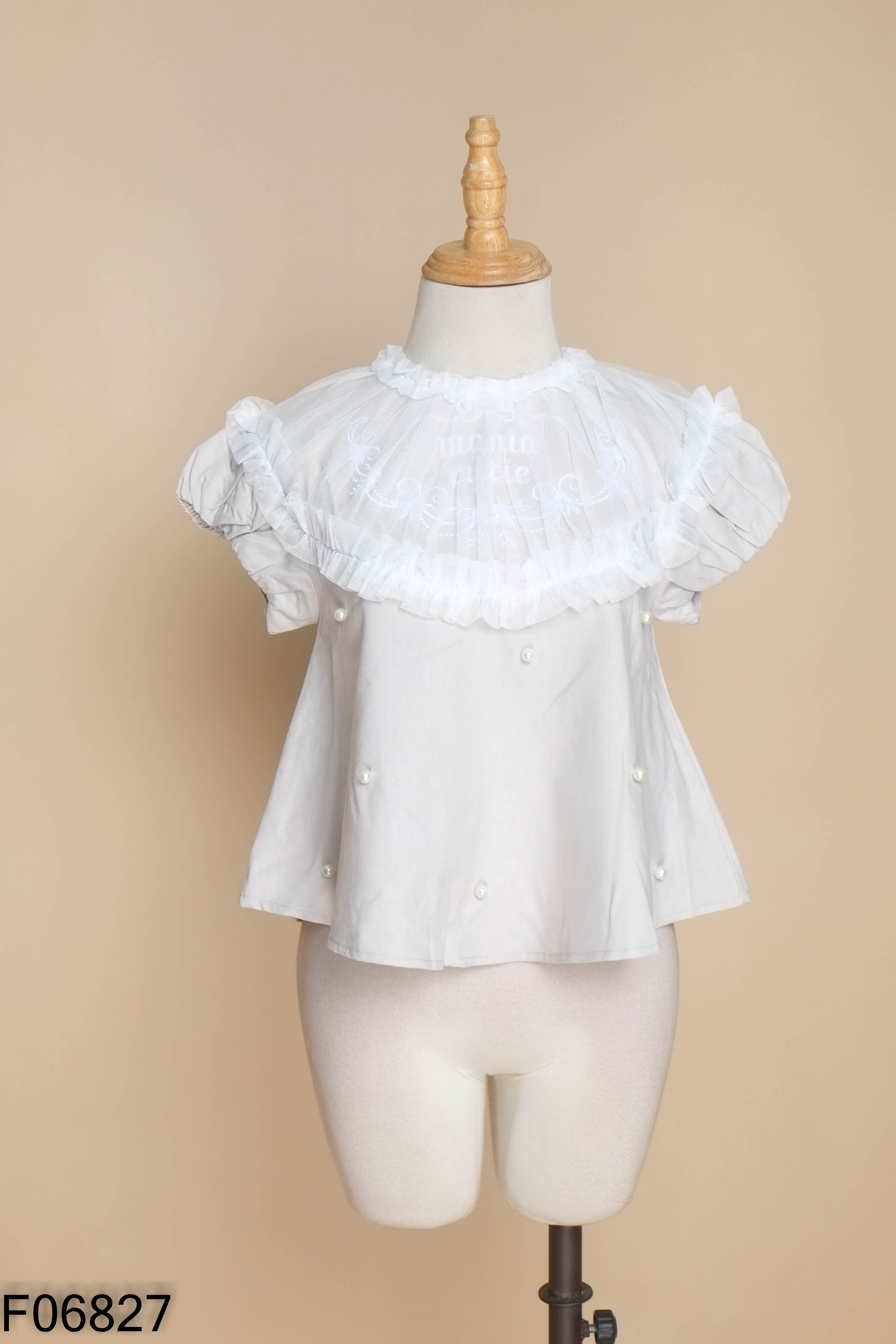 NEWTAG Áo MANIA CUTTIE xám phối lưới