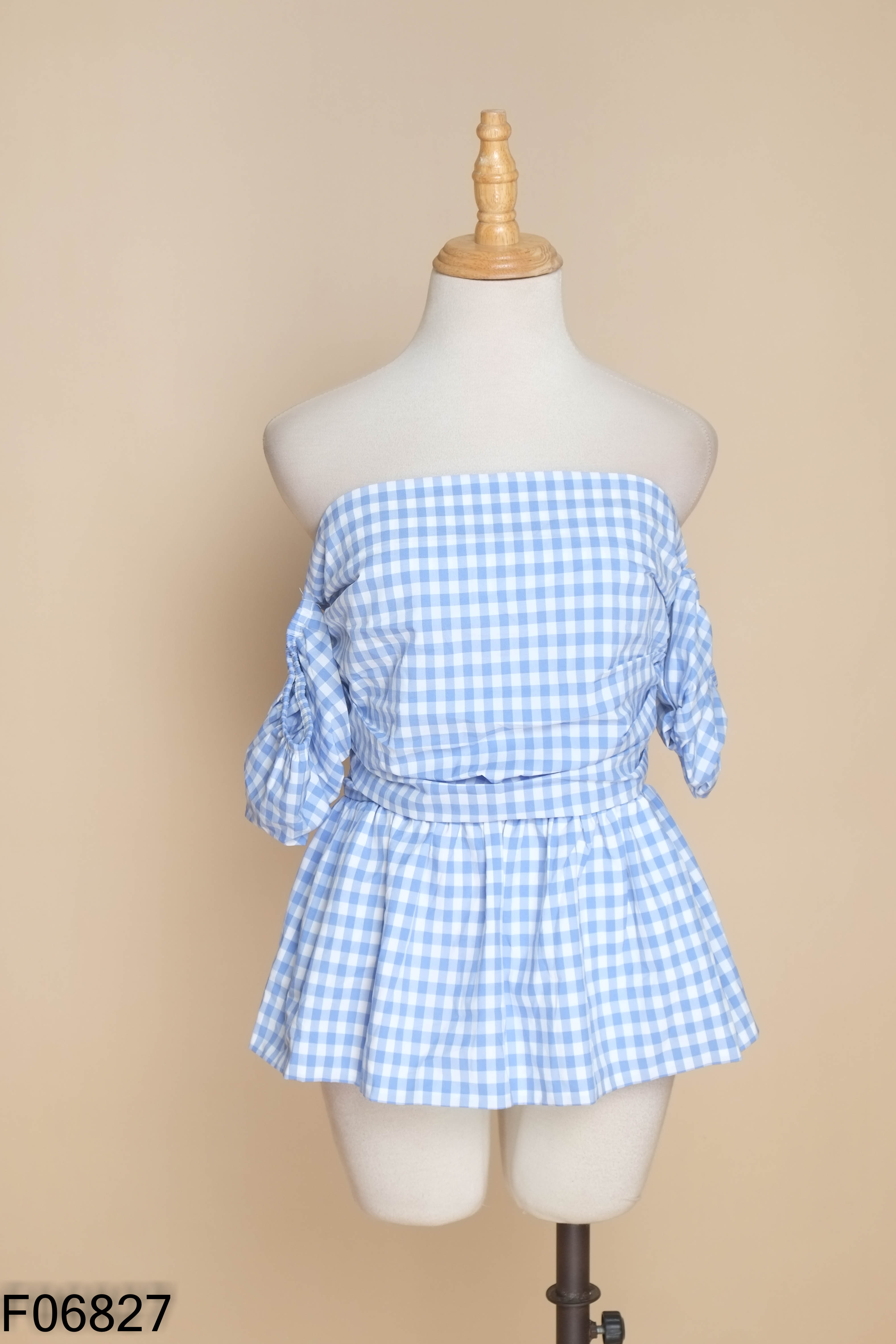 Áo D.WEAR HOUSE xanh kẻ caro trắng