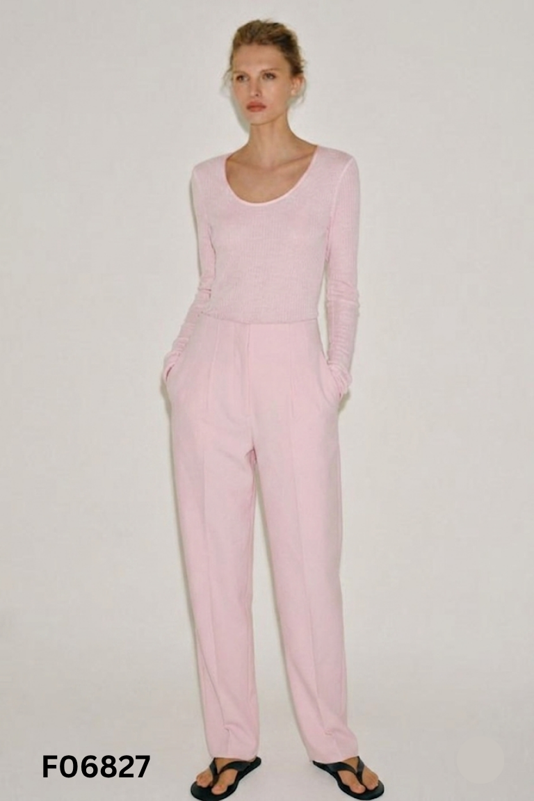 Quần ZARA baggy vải hồng