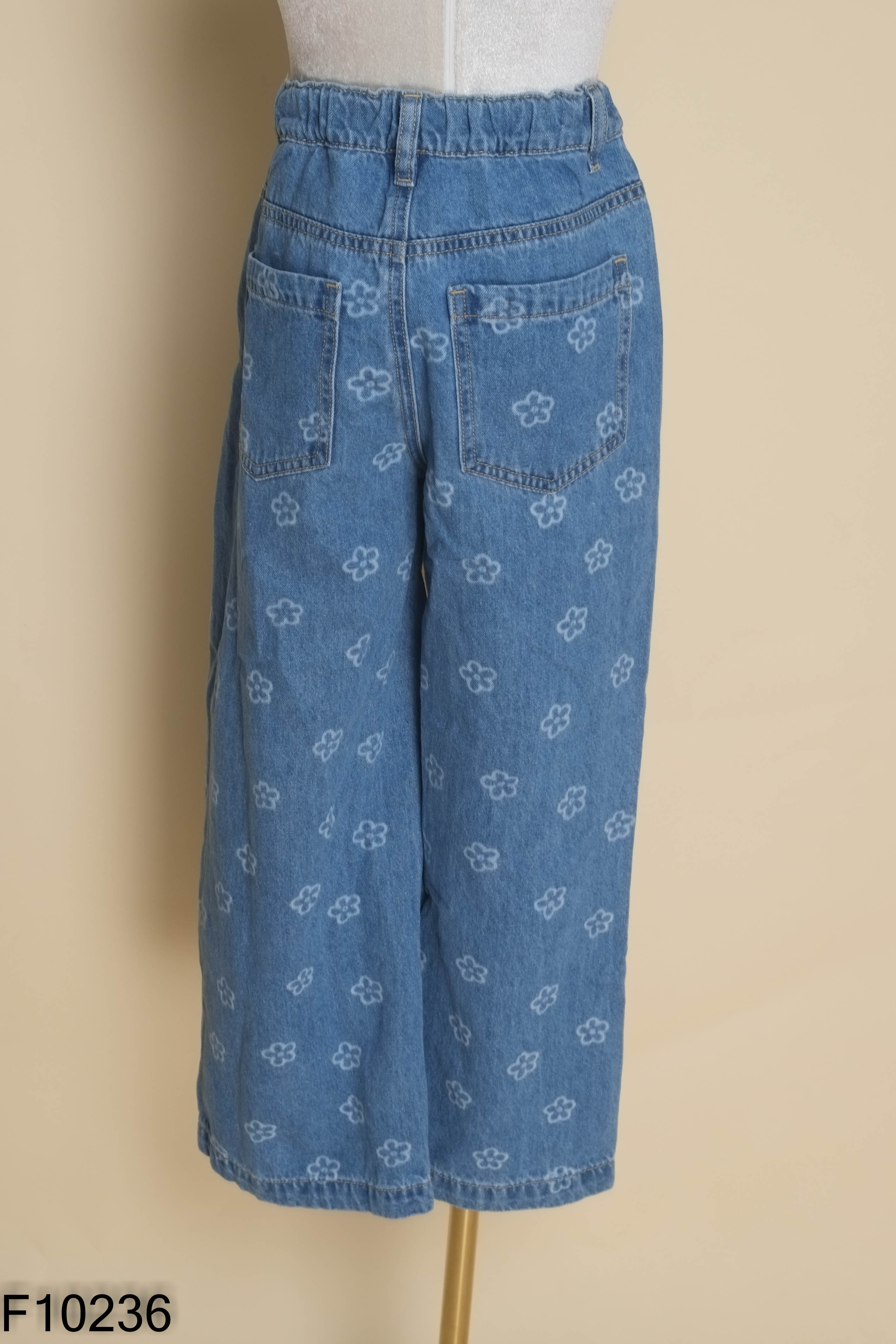 Quần jeans CANIFA xanh hoa KIDS