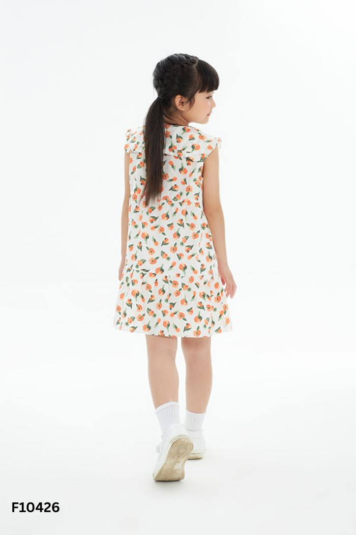 NEWTAG Váy CHIHO nền trắng hoa cam KIDS