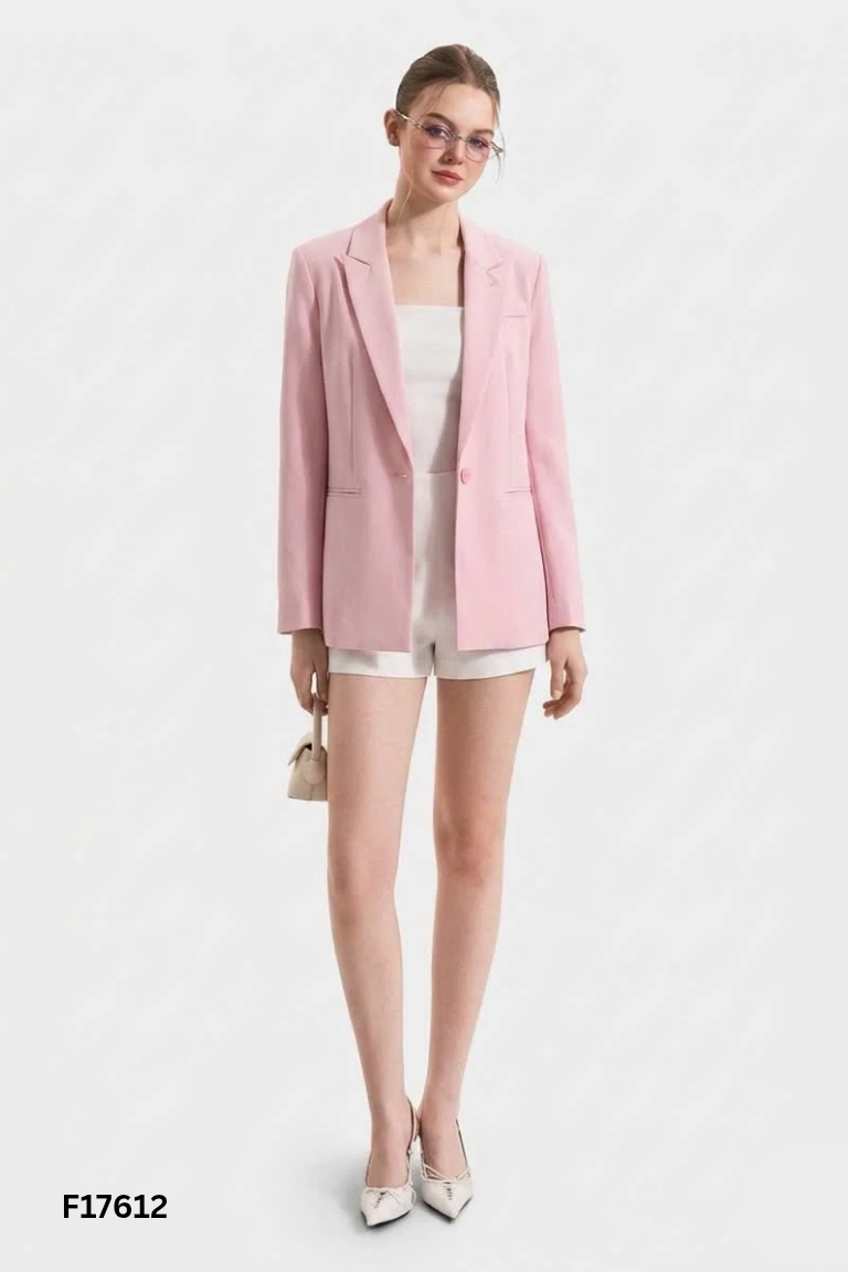 NEWTAG Áo blazer hồng trơn