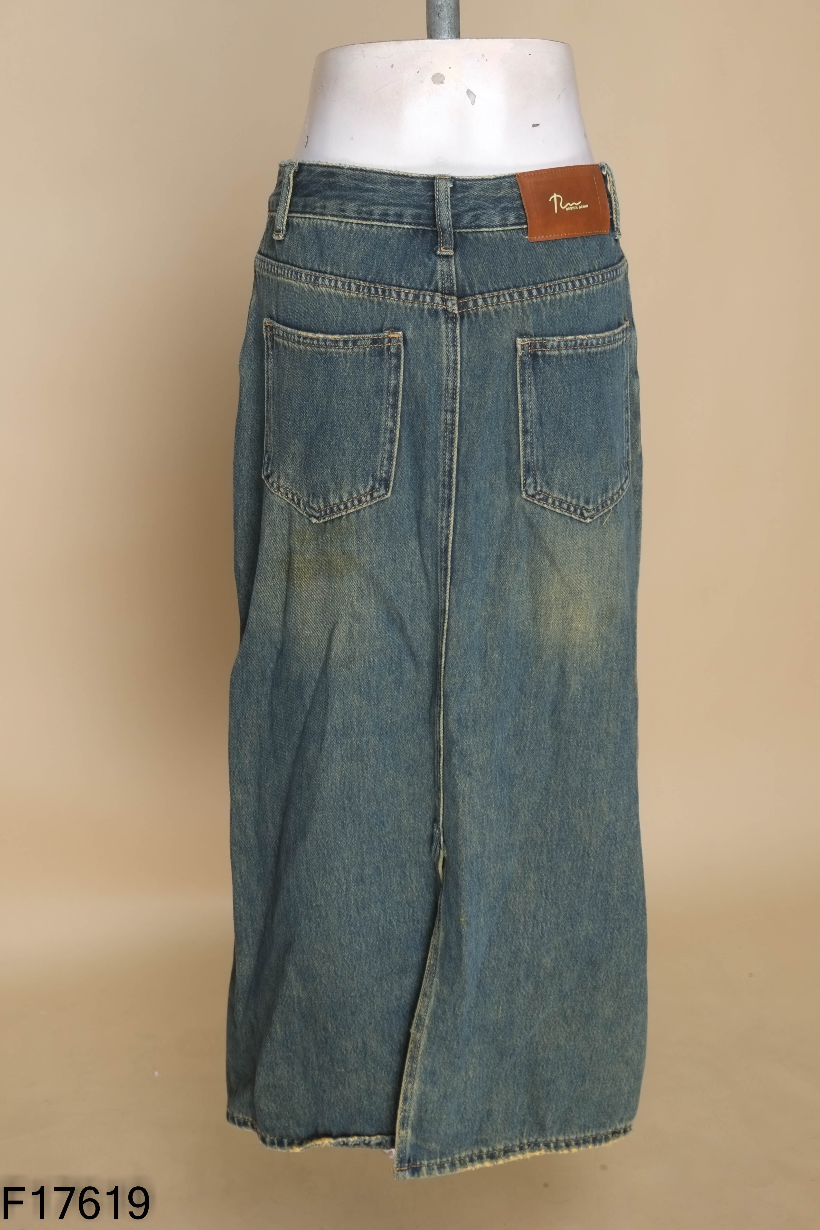 Chân váy jeans xanh bạc