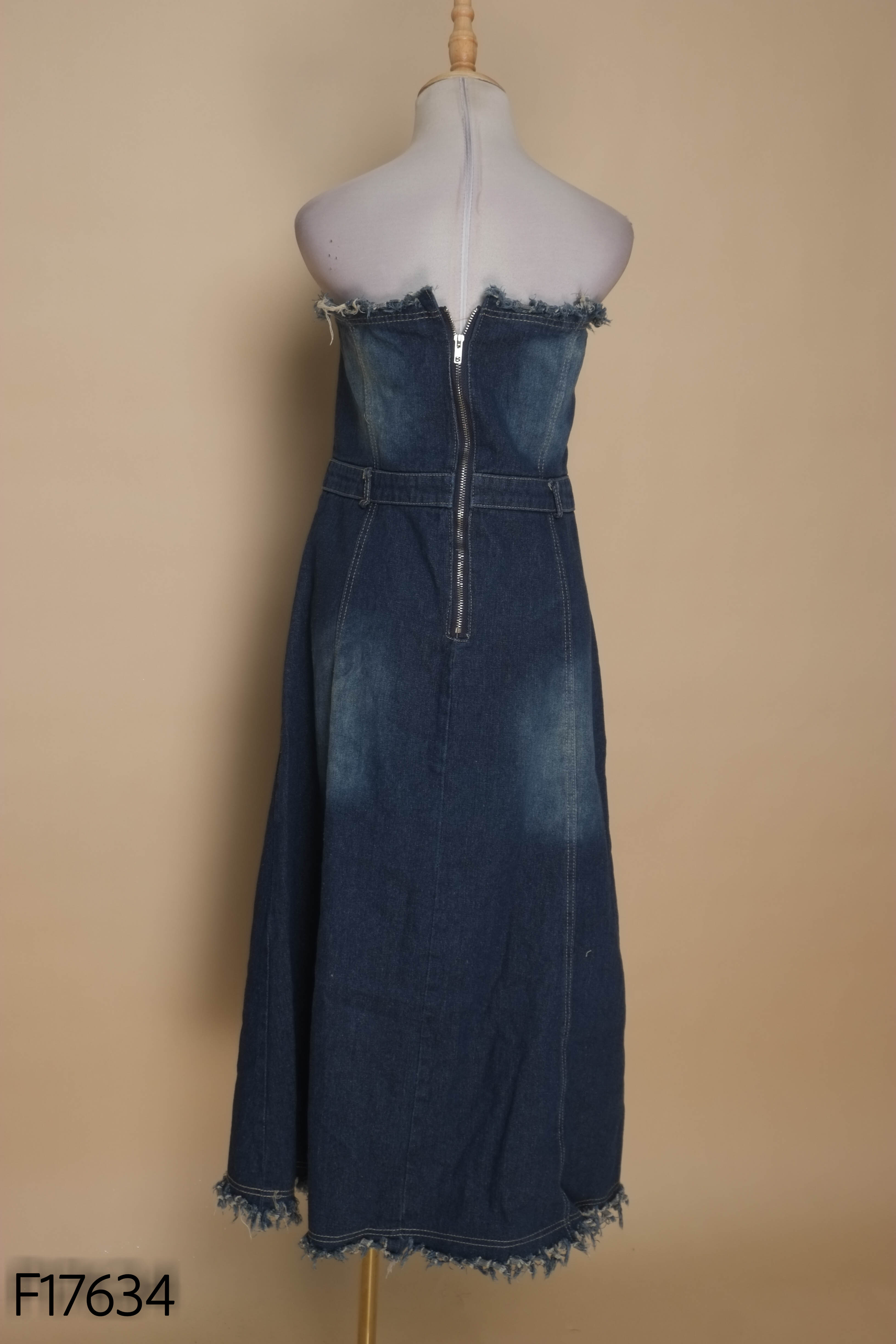 Váy cúp ngực jeans xanh