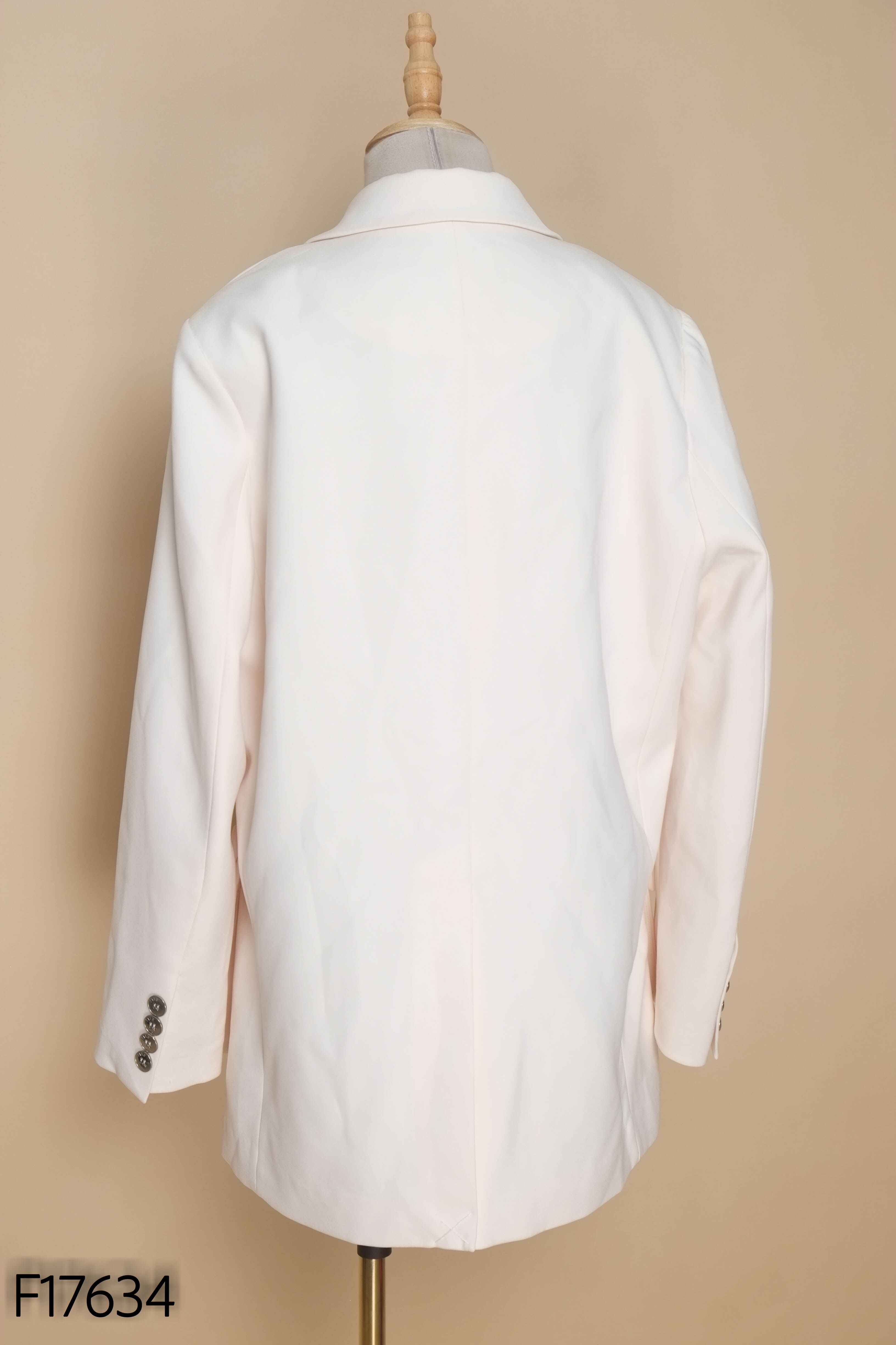 NEWTAG Áo blazer trắng kem phối nơ