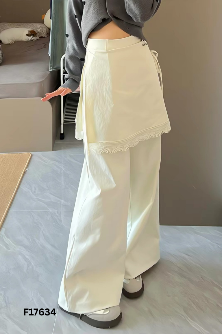Quần kaki be phối vạt