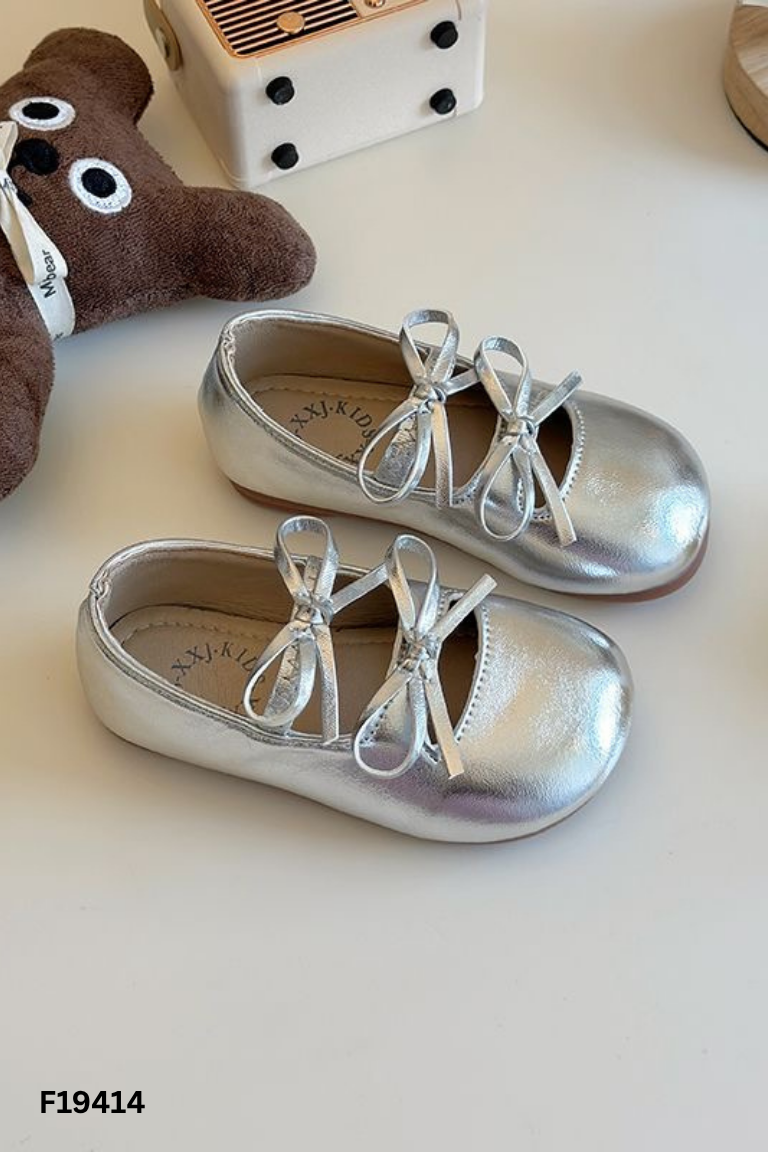 Giày bệt KID xám phối nơ
