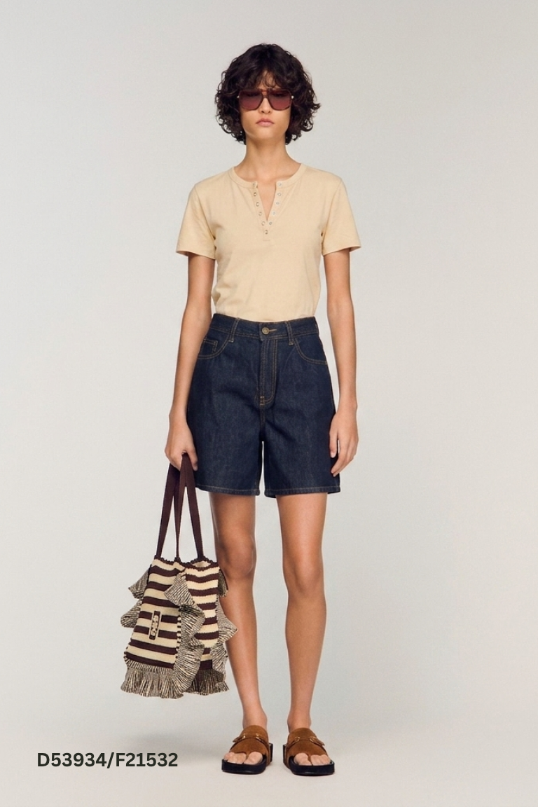 Quần short jean xanh đậm
