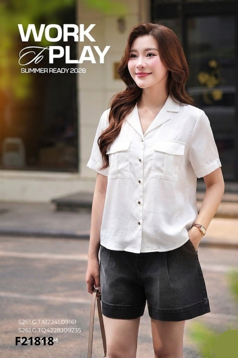 Áo sơ mi MÉO trắng