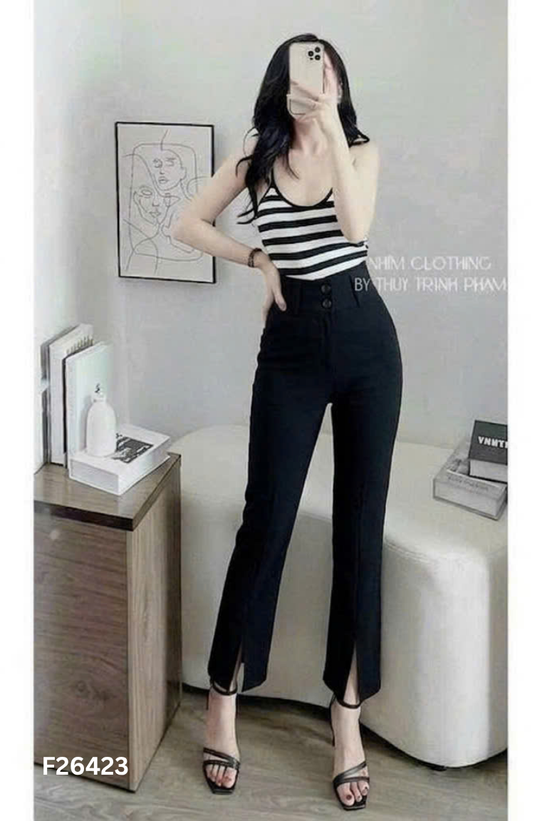 Quần vải đen trơn